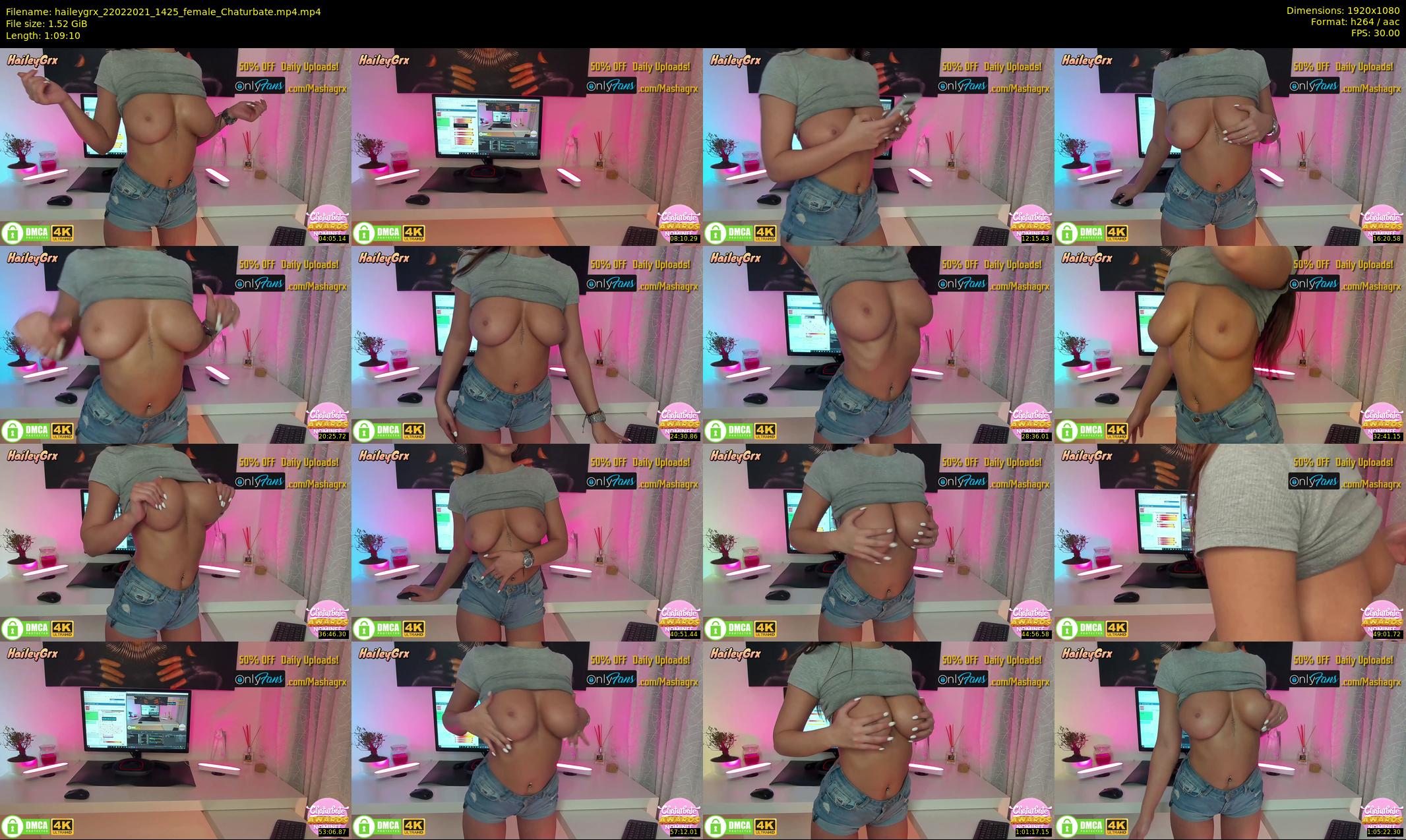 haileygrx — 70 minute Chaturbate female cam show recording, 1080p, Feb 22, 2021