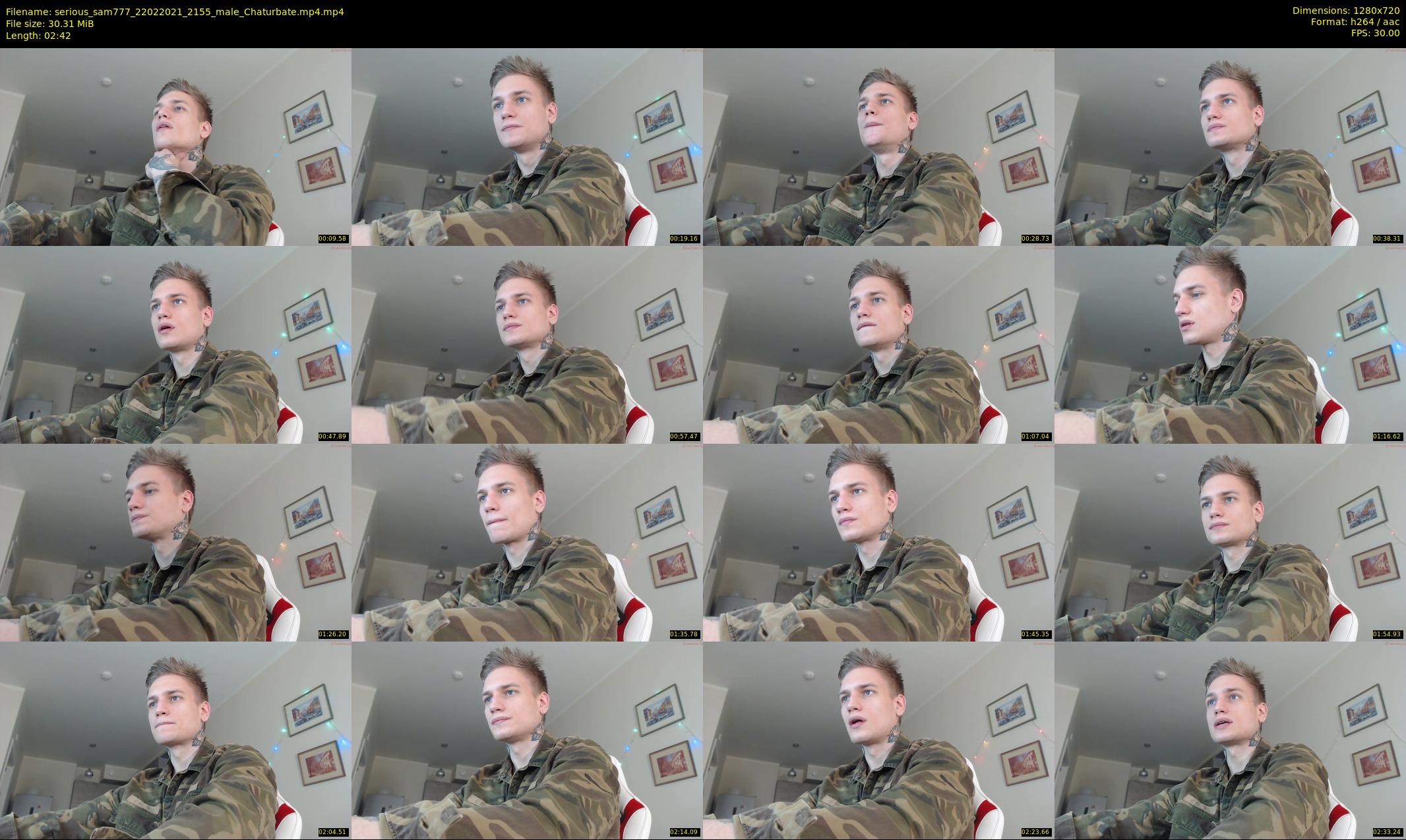 serious_sam777 — 3 minute Chaturbate male cam show recording, 720p, Feb 22, 2021