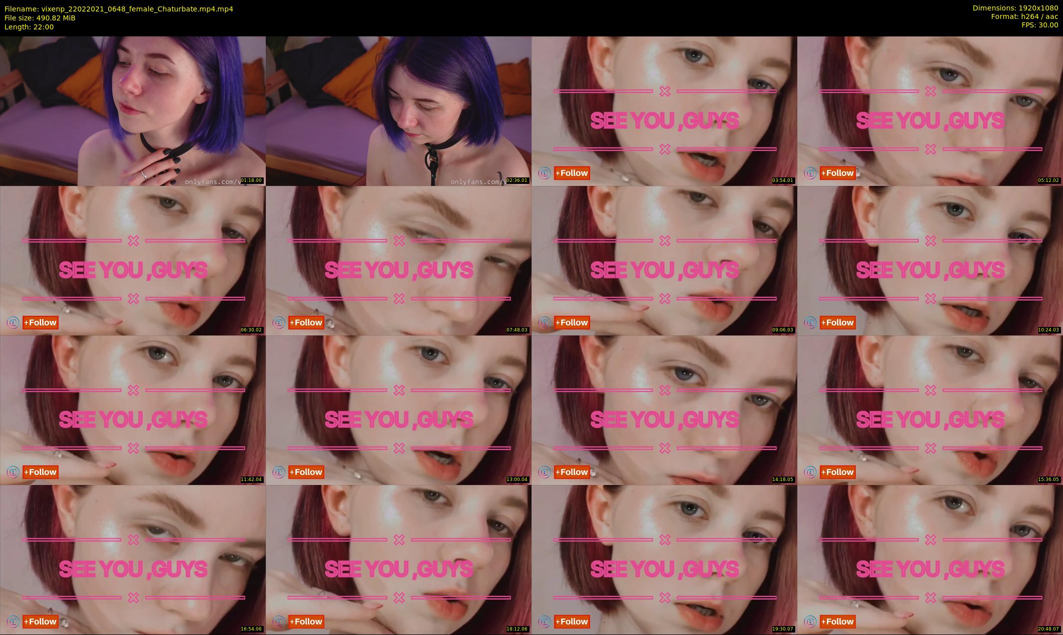 vixenp — 22 minute Chaturbate female cam show recording, 1080p, Feb 22, 2021