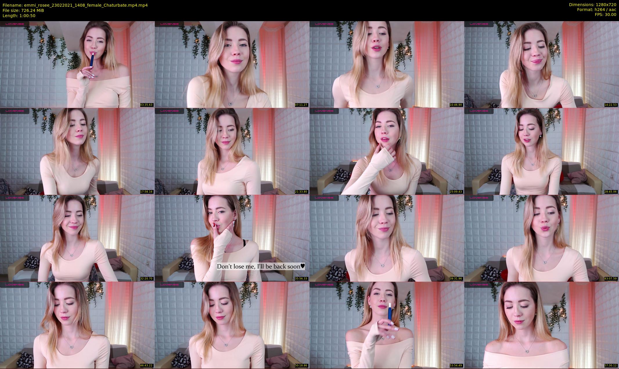 emmi_rosee — 61 minute Chaturbate female cam show recording, 720p, Feb 23, 2021
