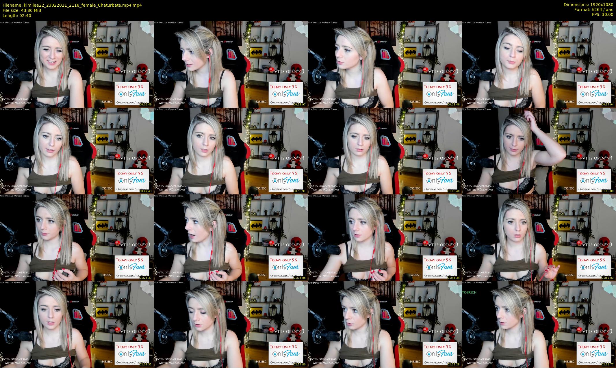 kimilee22 — 3 minute Chaturbate female cam show recording, 1080p, Feb 23, 2021