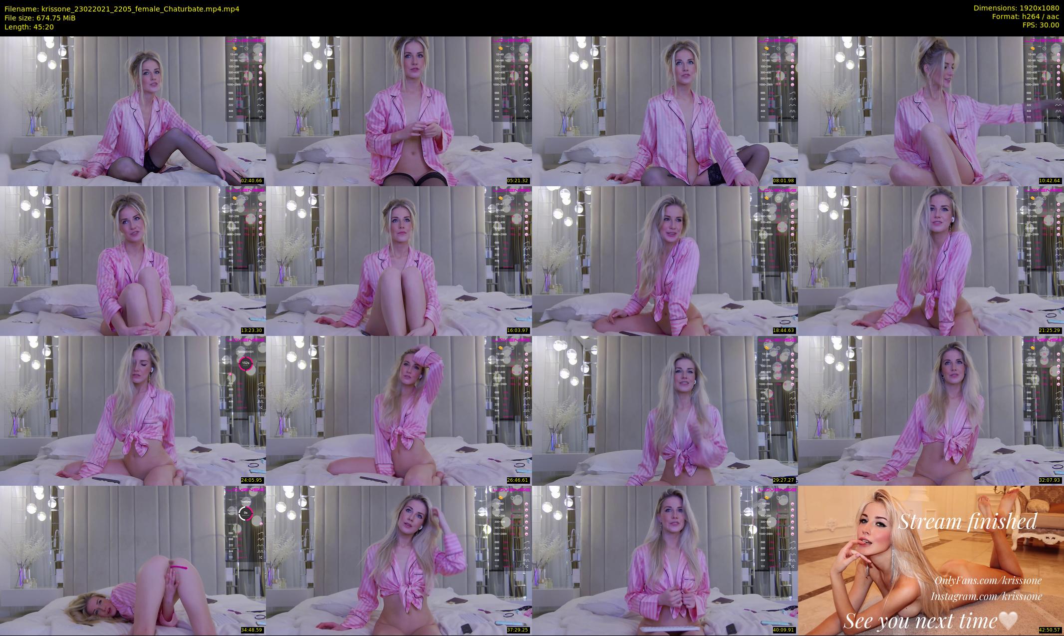 krissone — 46 minute Chaturbate female cam show recording, 1080p, Feb 23, 2021