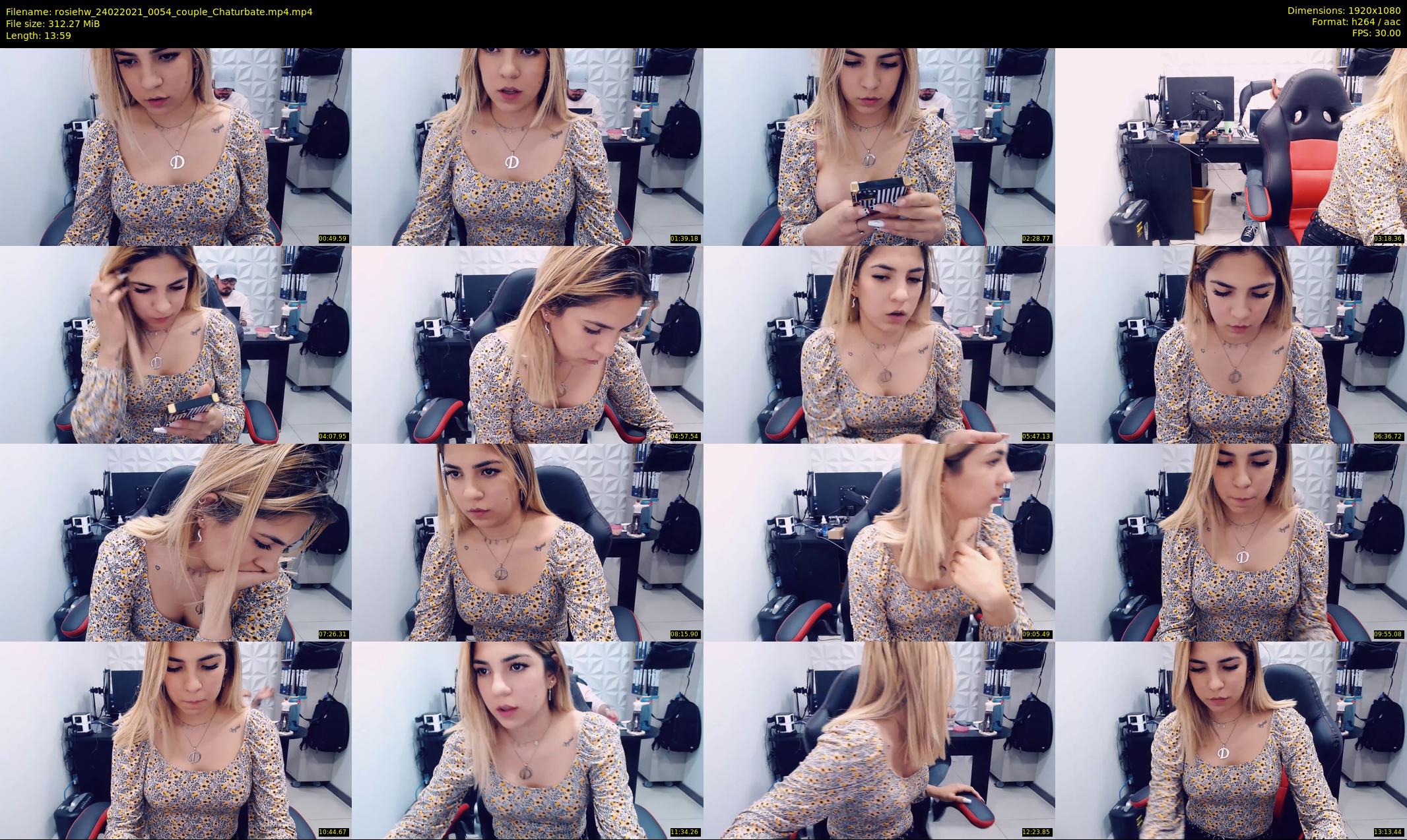 rosiehw — 14 minute Chaturbate couple cam show recording, 1080p, Feb 24, 2021