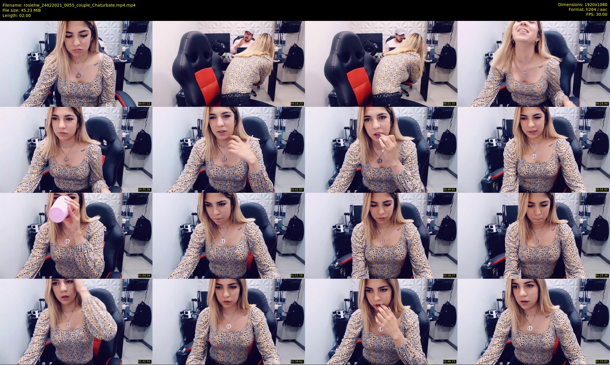 rosiehw — 2 minute Chaturbate couple cam show recording, 1080p, Feb 24, 2021