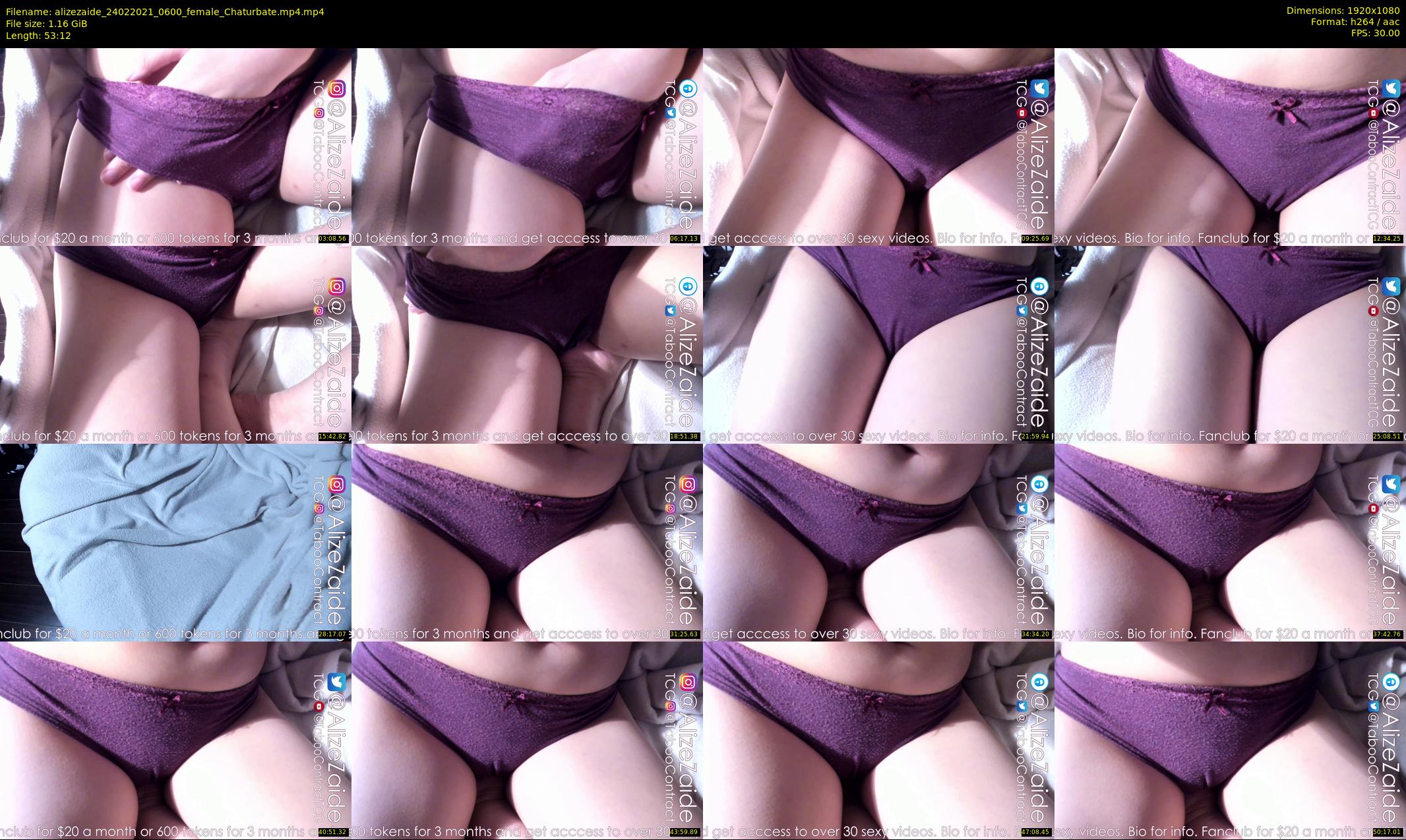 alizezaide — 54 minute Chaturbate female cam show recording, 1080p, Feb 24, 2021