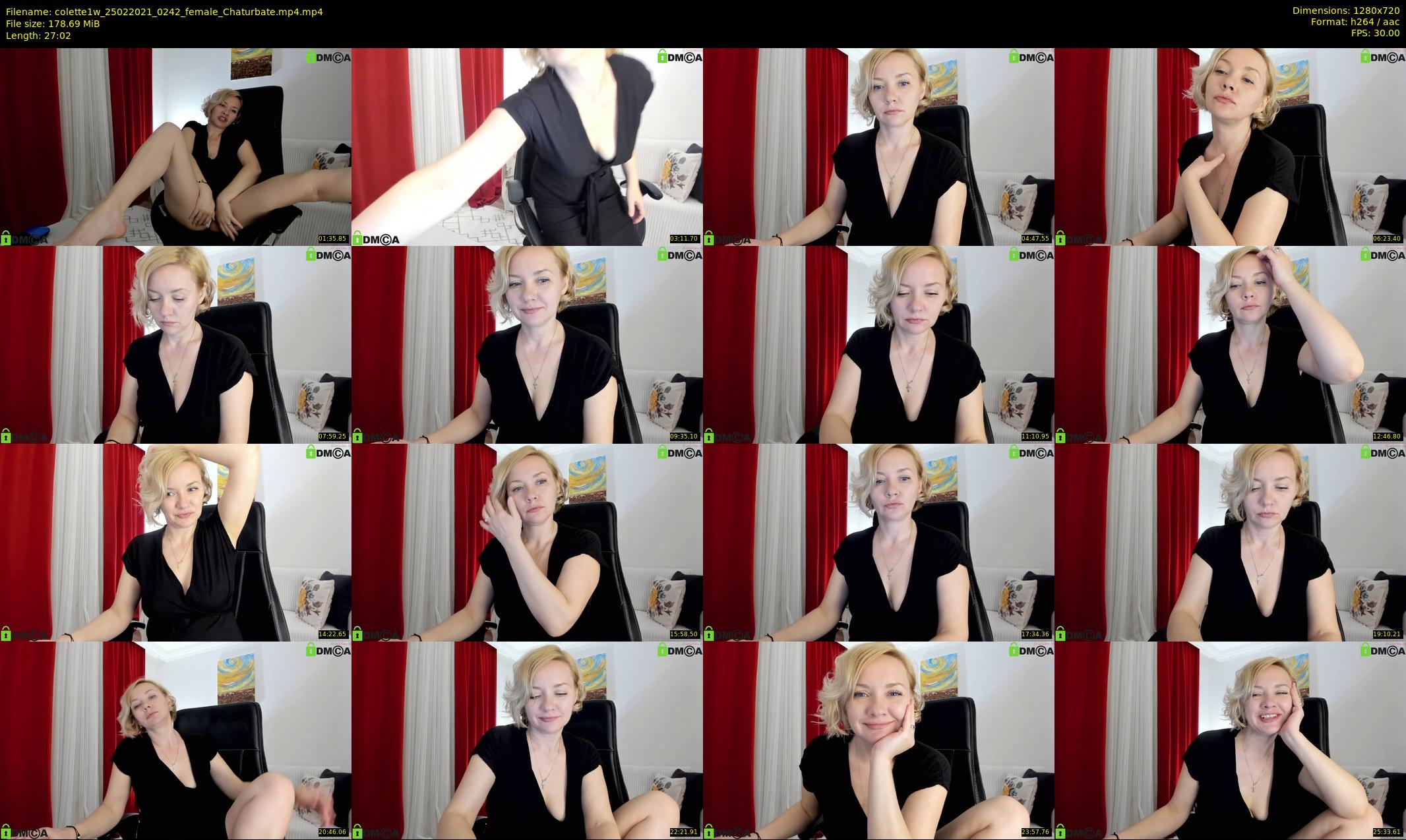 colette1w — 28 minute Chaturbate female cam show recording, 720p, Feb 25, 2021