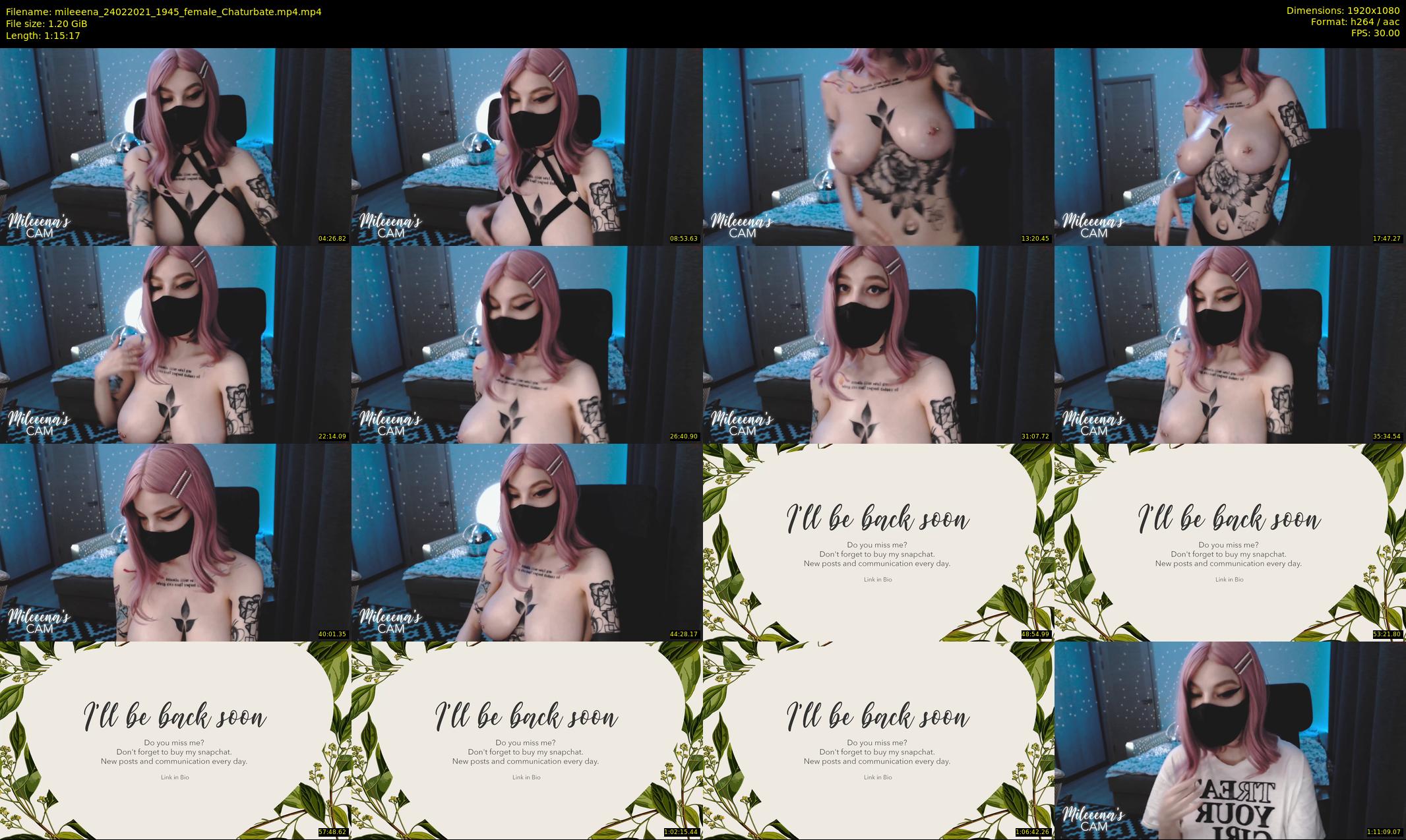 mileeena — 76 minute Chaturbate female cam show recording, 1080p, Feb 24, 2021