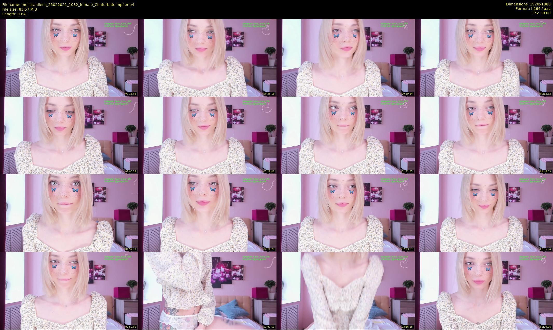 melissaallens — 4 minute Chaturbate female cam show recording, 1080p, Feb 25, 2021