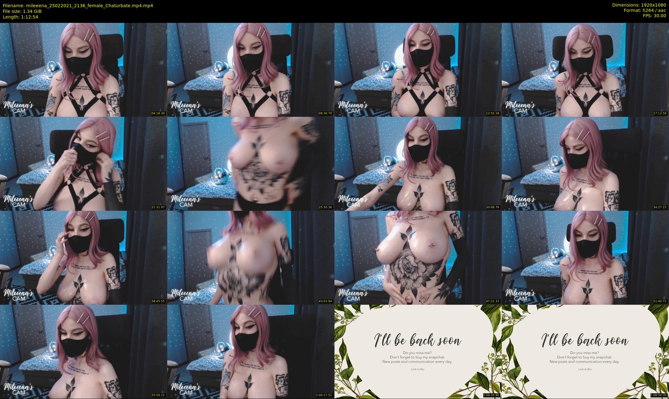 mileeena — 73 minute Chaturbate female cam show recording, 1080p, Feb 25, 2021