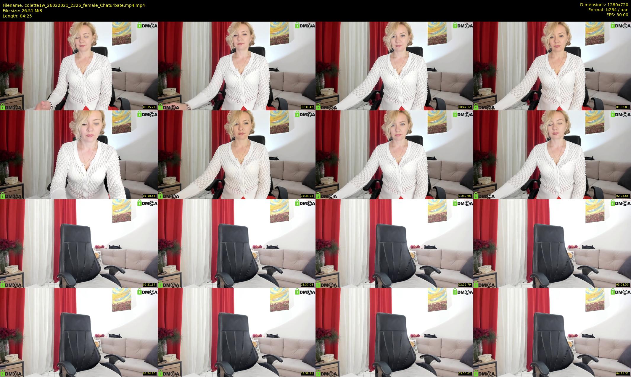 colette1w — 5 minute Chaturbate female cam show recording, 720p, Feb 26, 2021