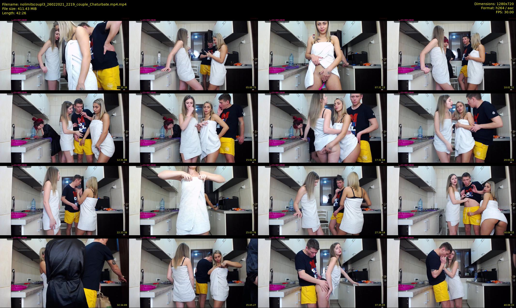 nolimitscoupl3 — 43 minute Chaturbate couple cam show recording, 720p, Feb 26, 2021