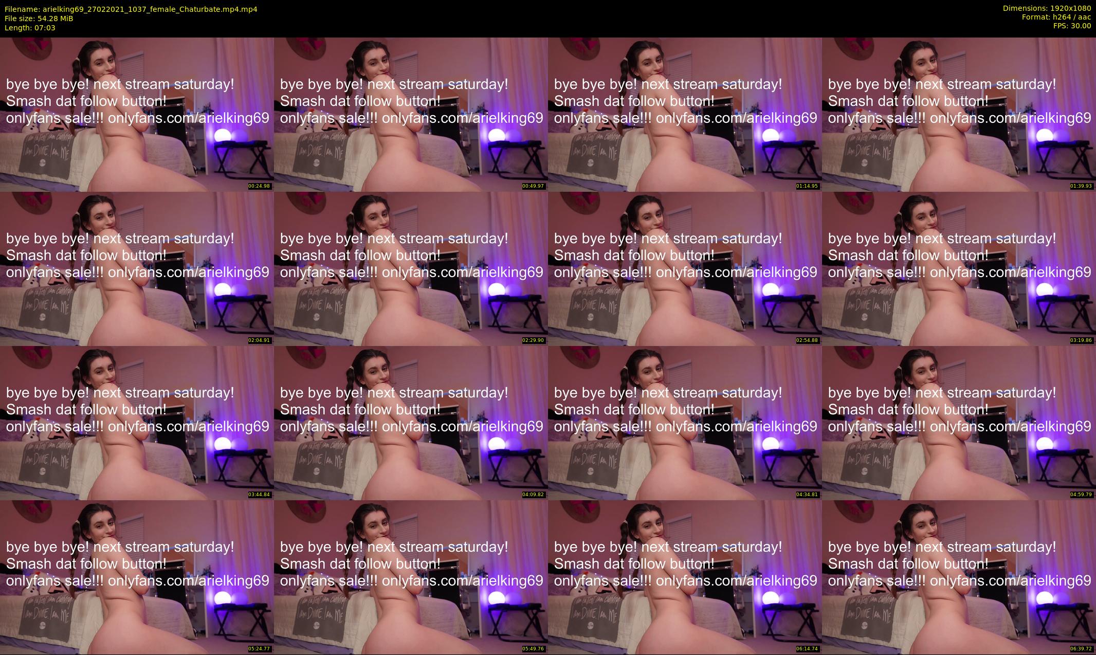 arielking69 — 8 minute Chaturbate female cam show recording, 1080p, Feb 27, 2021