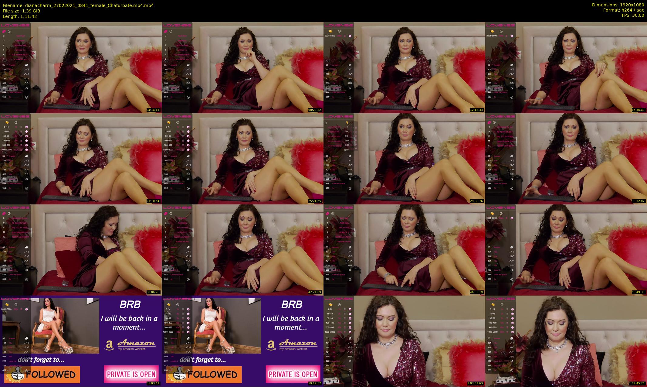 dianacharm — 72 minute Chaturbate female cam show recording, 1080p, Feb 27, 2021