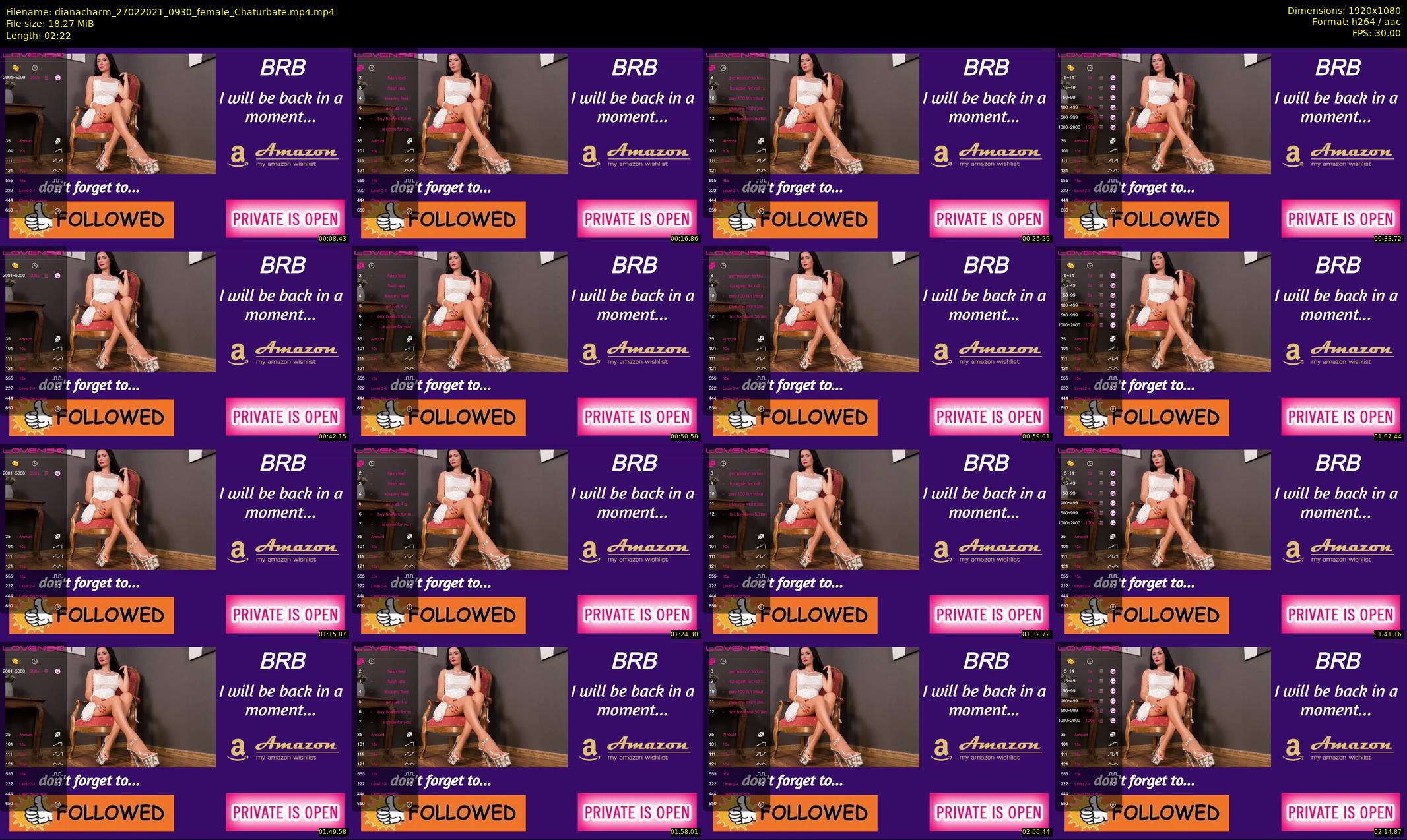dianacharm — 3 minute Chaturbate female cam show recording, 1080p, Feb 27, 2021