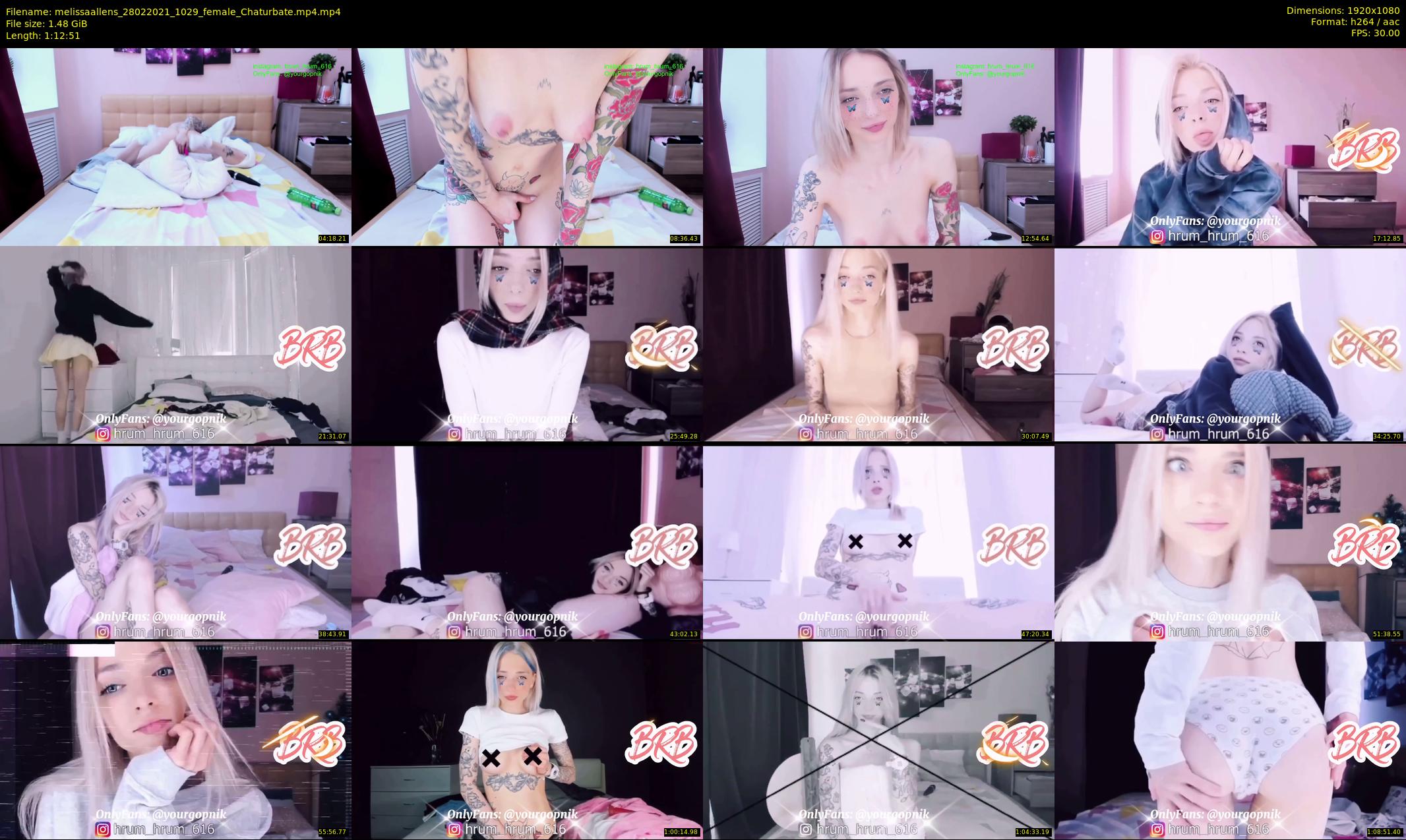 melissaallens — 73 minute Chaturbate female cam show recording, 1080p, Feb 28, 2021