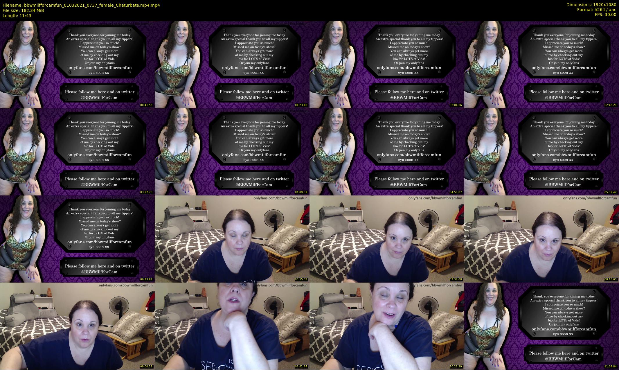 bbwmilfforcamfun — 12 minute Chaturbate female cam show recording, 1080p, Mar 1, 2021
