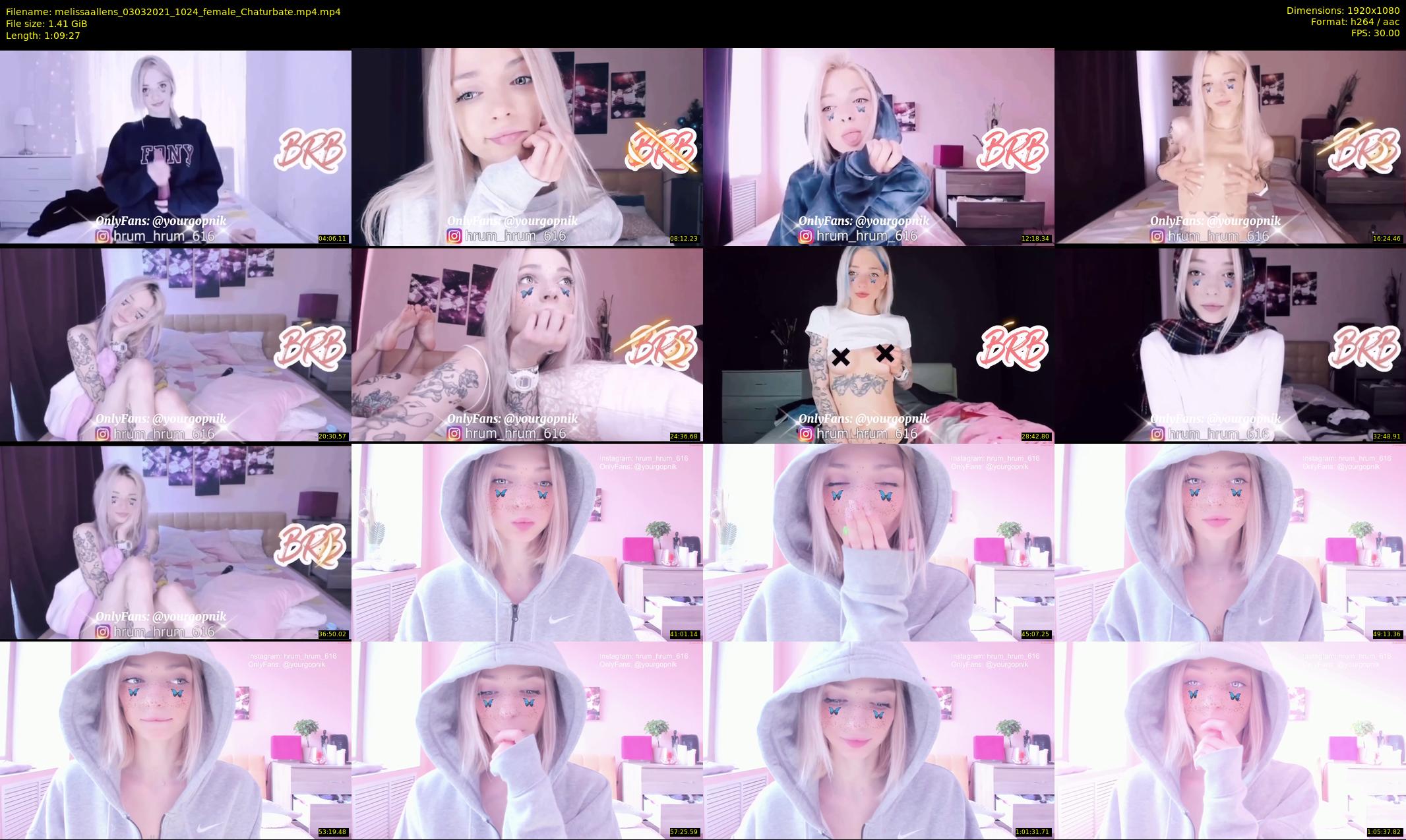 melissaallens — 70 minute Chaturbate female cam show recording, 1080p, Mar 3, 2021