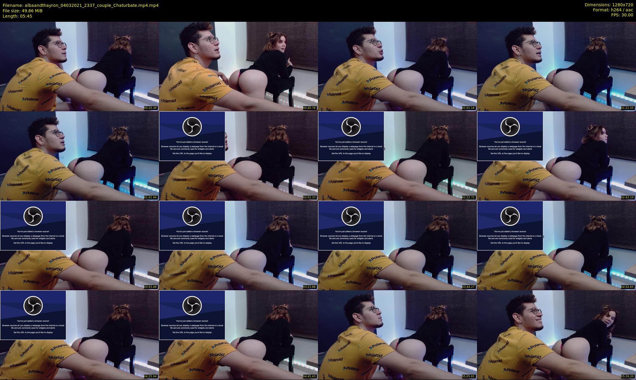 albaandthayron — 6 minute Chaturbate couple cam show recording, 720p, Mar 4, 2021