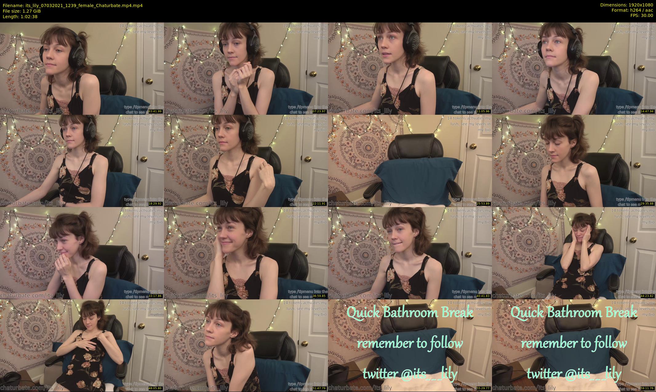 its_lily — 63 minute Chaturbate female cam show recording, 1080p, Mar 7, 2021
