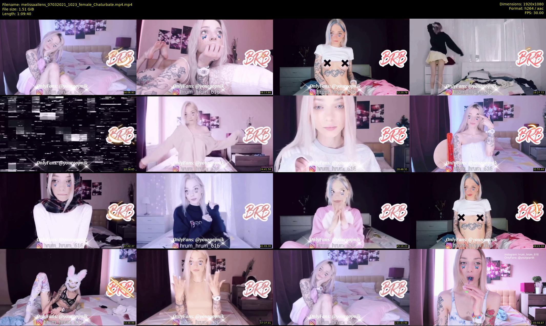melissaallens — 70 minute Chaturbate female cam show recording, 1080p, Mar 7, 2021