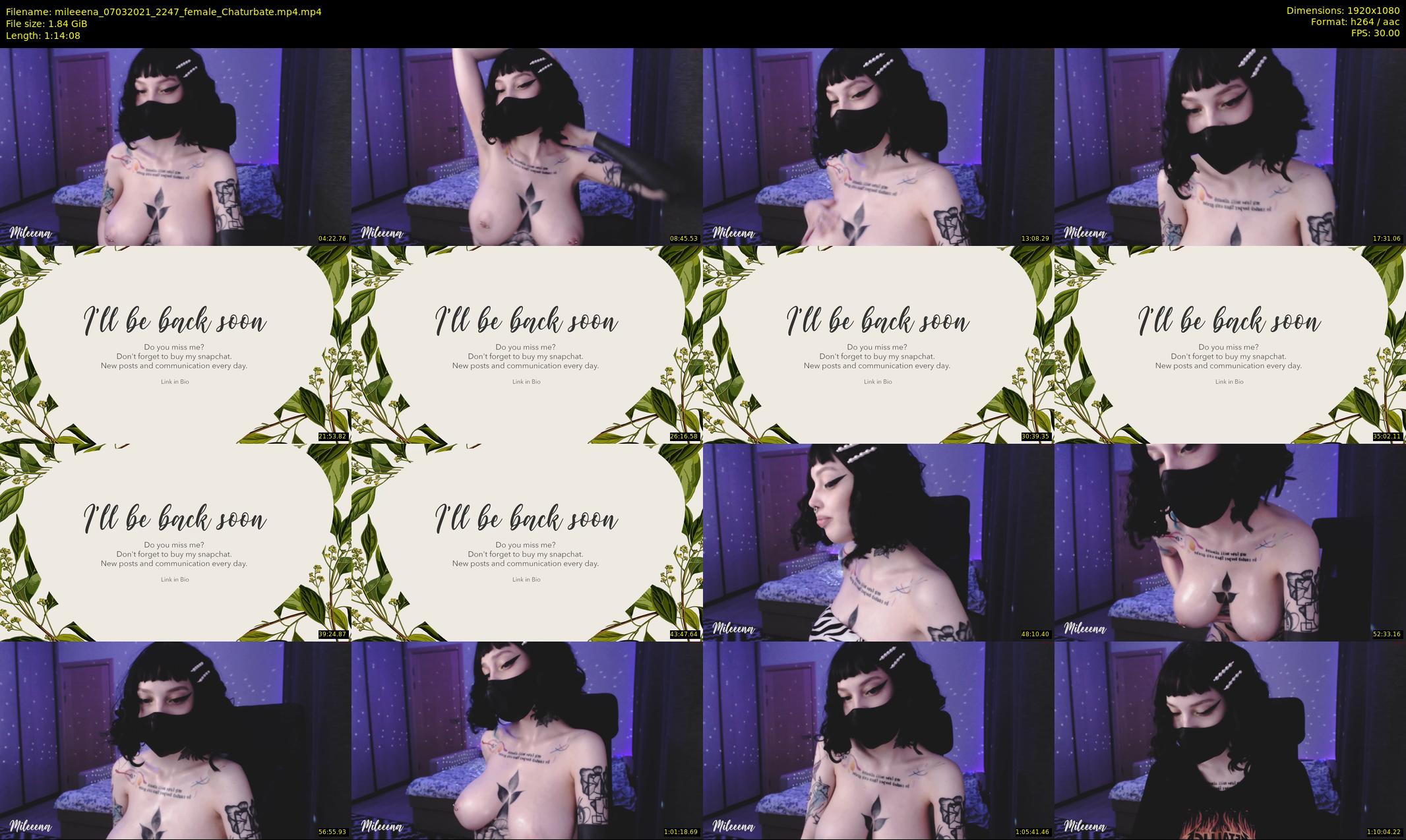 mileeena — 75 minute Chaturbate female cam show recording, 1080p, Mar 7, 2021