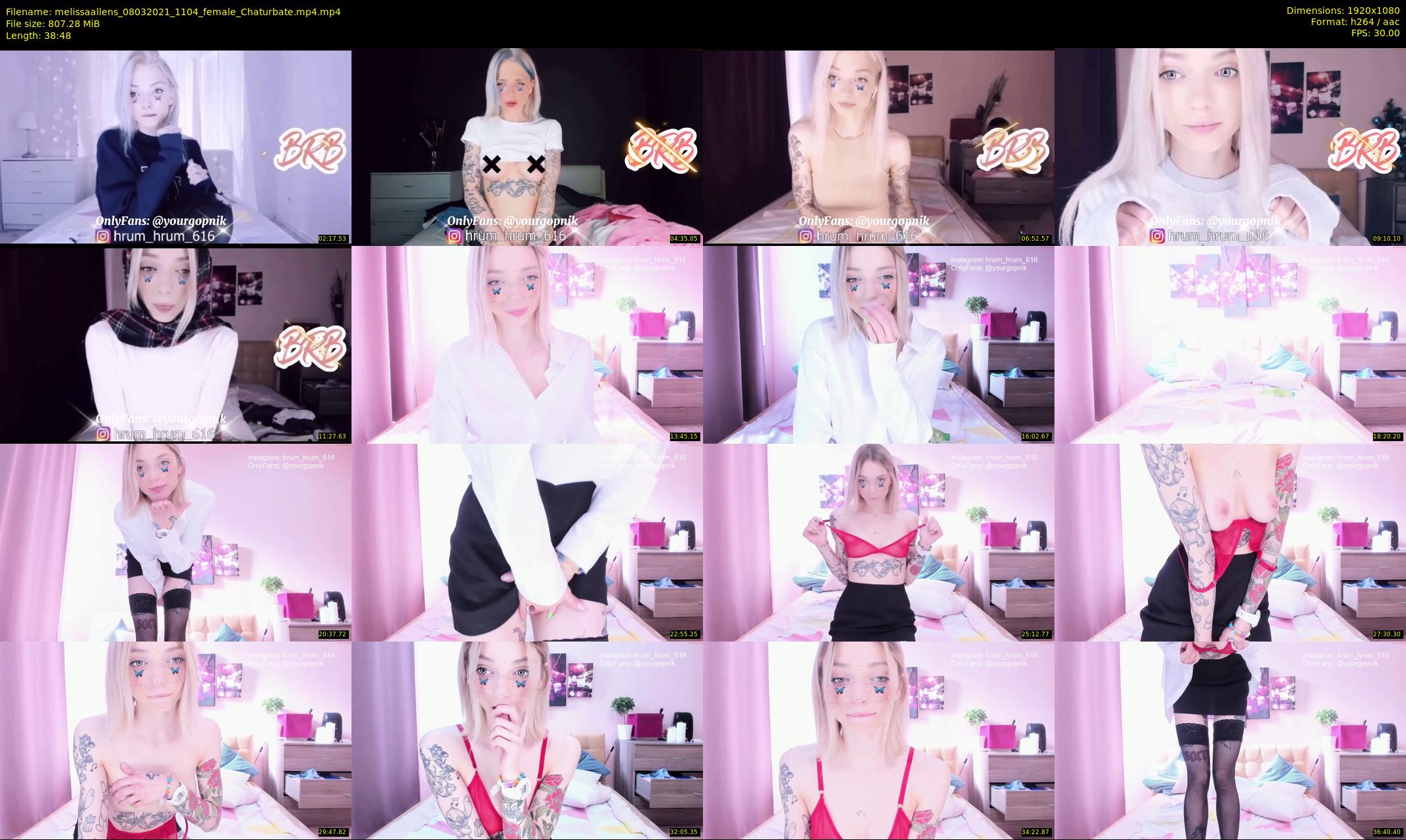 melissaallens — 39 minute Chaturbate female cam show recording, 1080p, Mar 8, 2021
