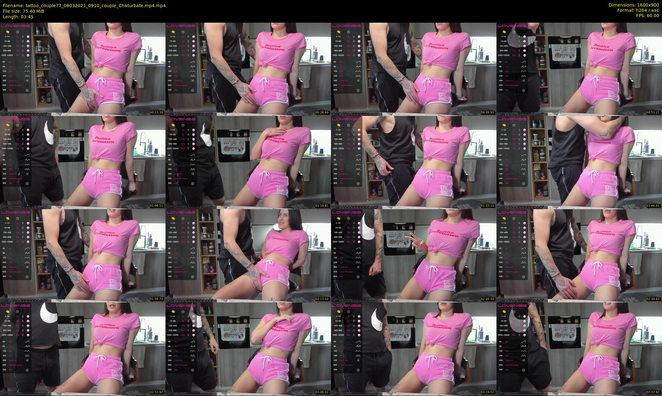 tattoo_couple77 — 4 minute Chaturbate couple cam show recording, 720p, Mar 8, 2021