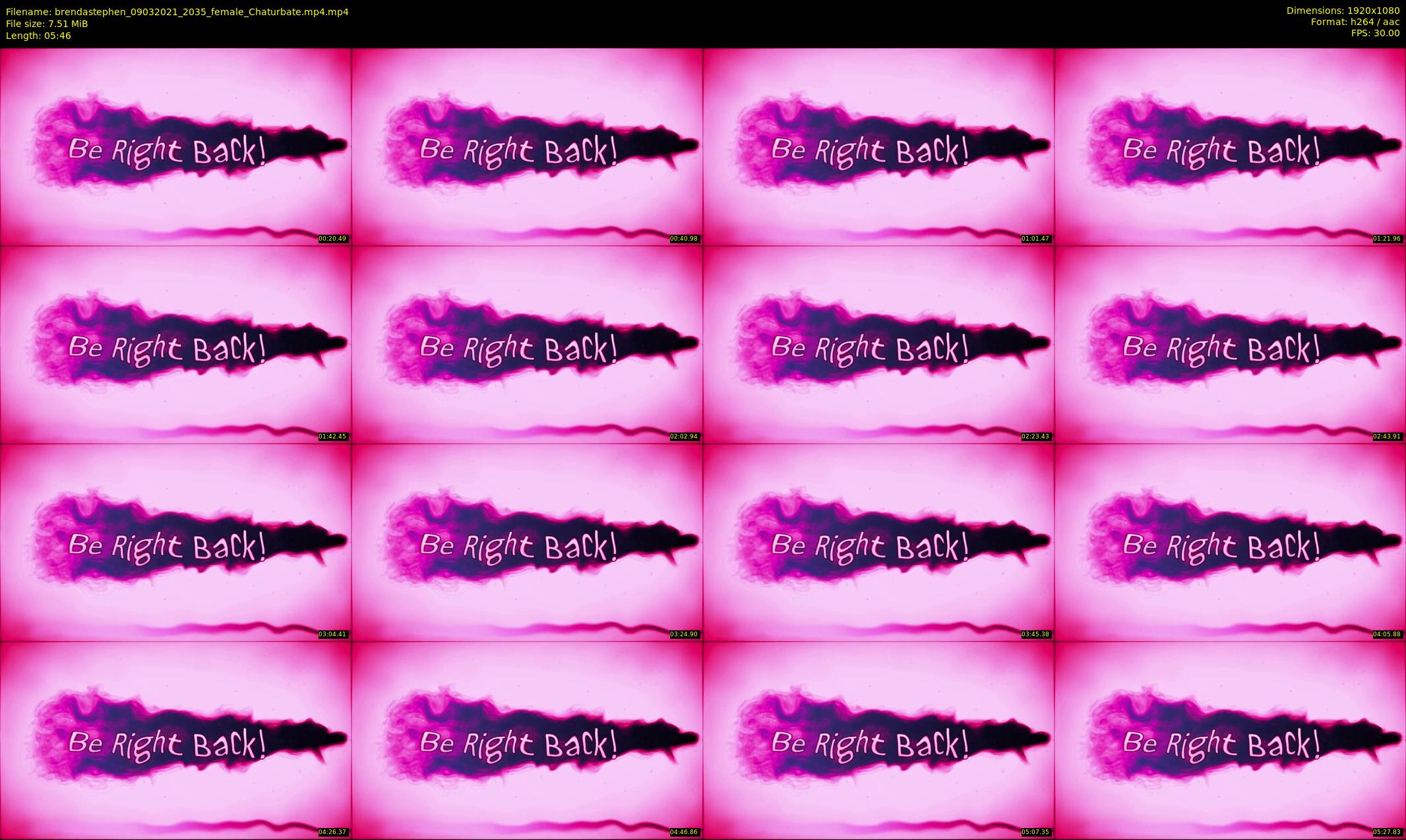 brendastephen — 6 minute Chaturbate female cam show recording, 1080p, Mar 9, 2021