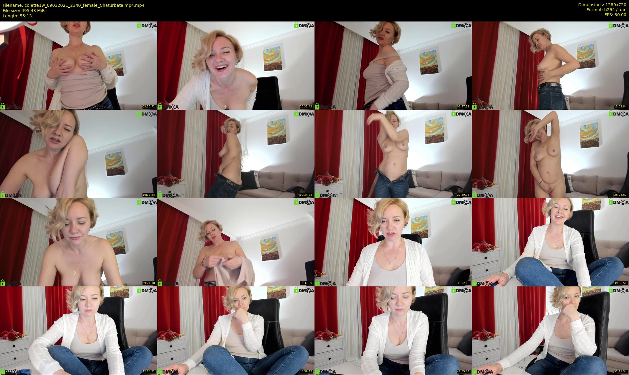colette1w — 56 minute Chaturbate female cam show recording, 720p, Mar 9, 2021