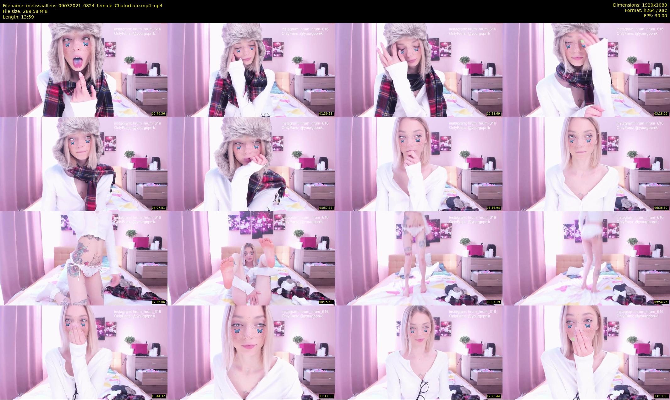melissaallens — 14 minute Chaturbate female cam show recording, 1080p, Mar 9, 2021