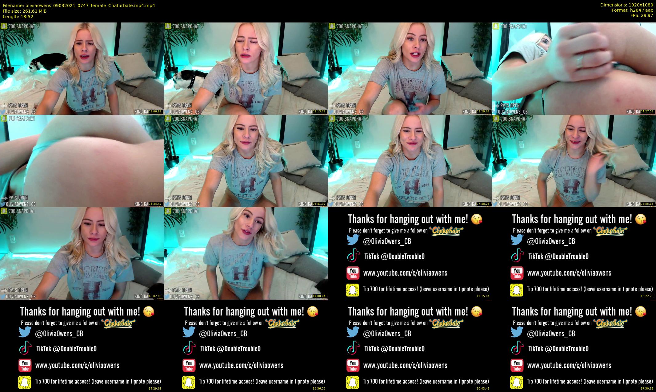 oliviaowens — 19 minute Chaturbate female cam show recording, 1080p, Mar 9, 2021
