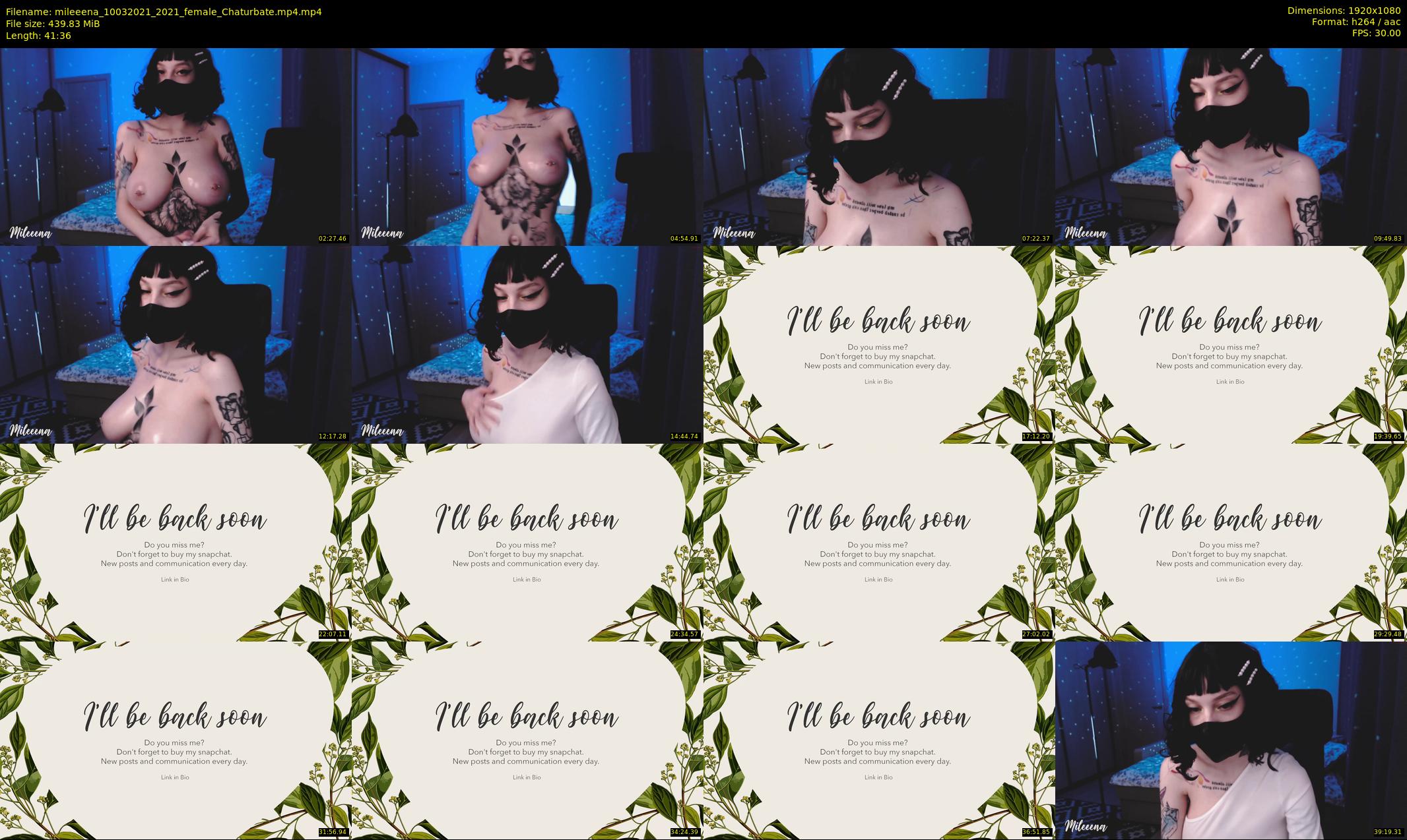mileeena — 42 minute Chaturbate female cam show recording, 1080p, Mar 10, 2021
