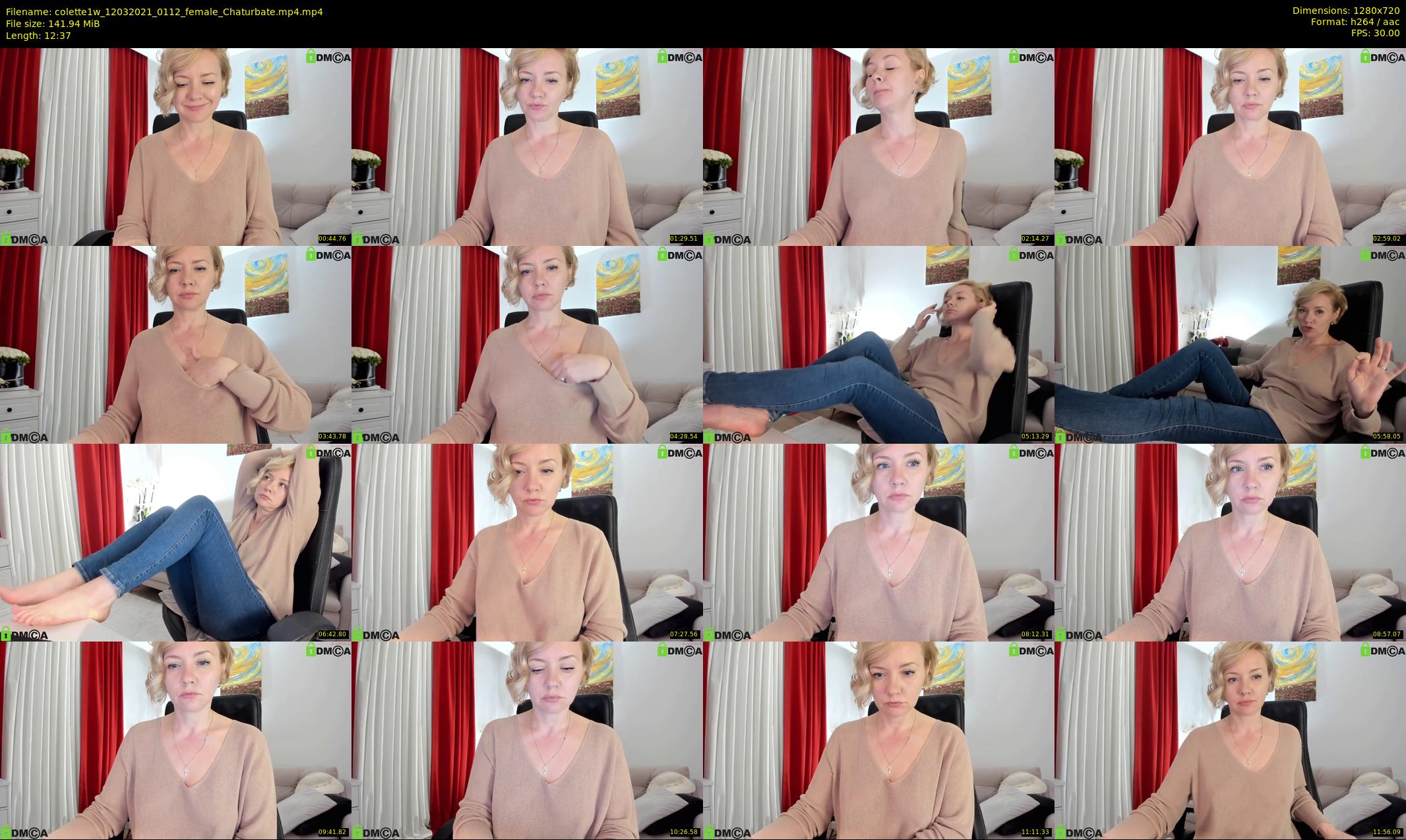 colette1w — 13 minute Chaturbate female cam show recording, 720p, Mar 12, 2021