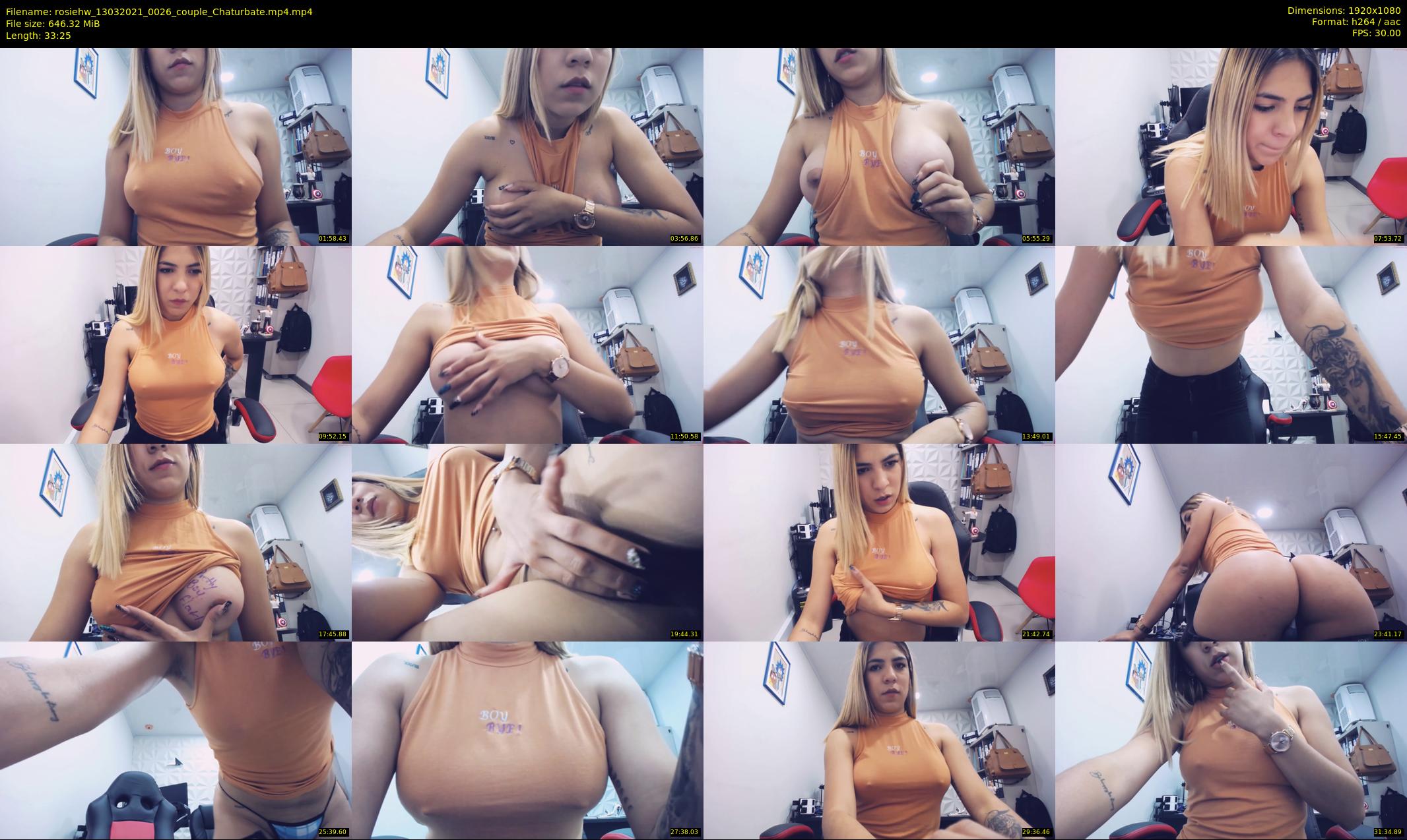 rosiehw — 34 minute Chaturbate couple cam show recording, 1080p, Mar 13, 2021
