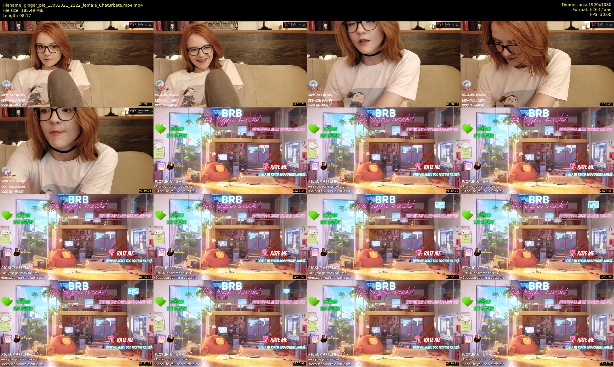 ginger_pie — 9 minute Chaturbate female cam show recording, 1080p, Mar 13, 2021