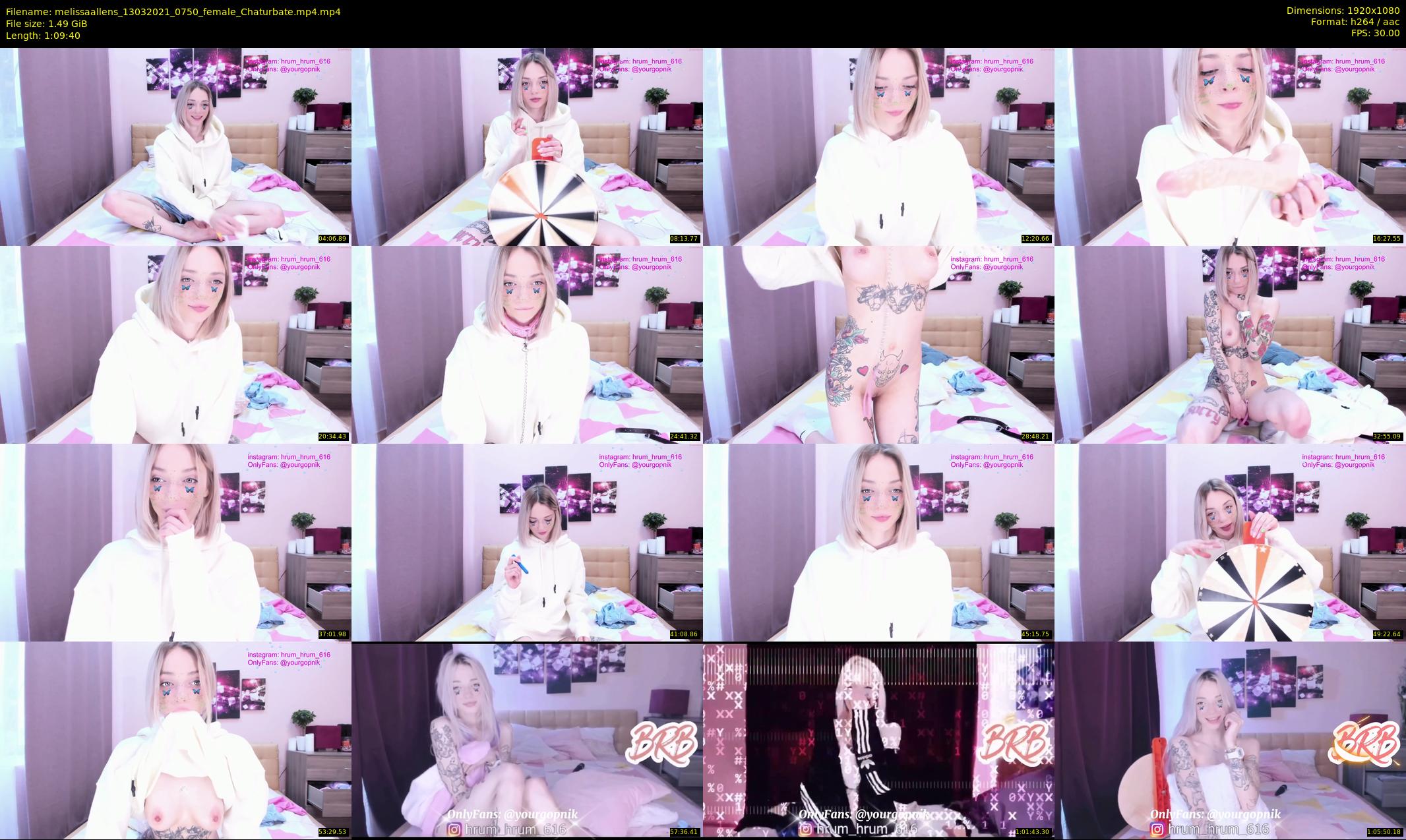 melissaallens — 70 minute Chaturbate female cam show recording, 1080p, Mar 13, 2021