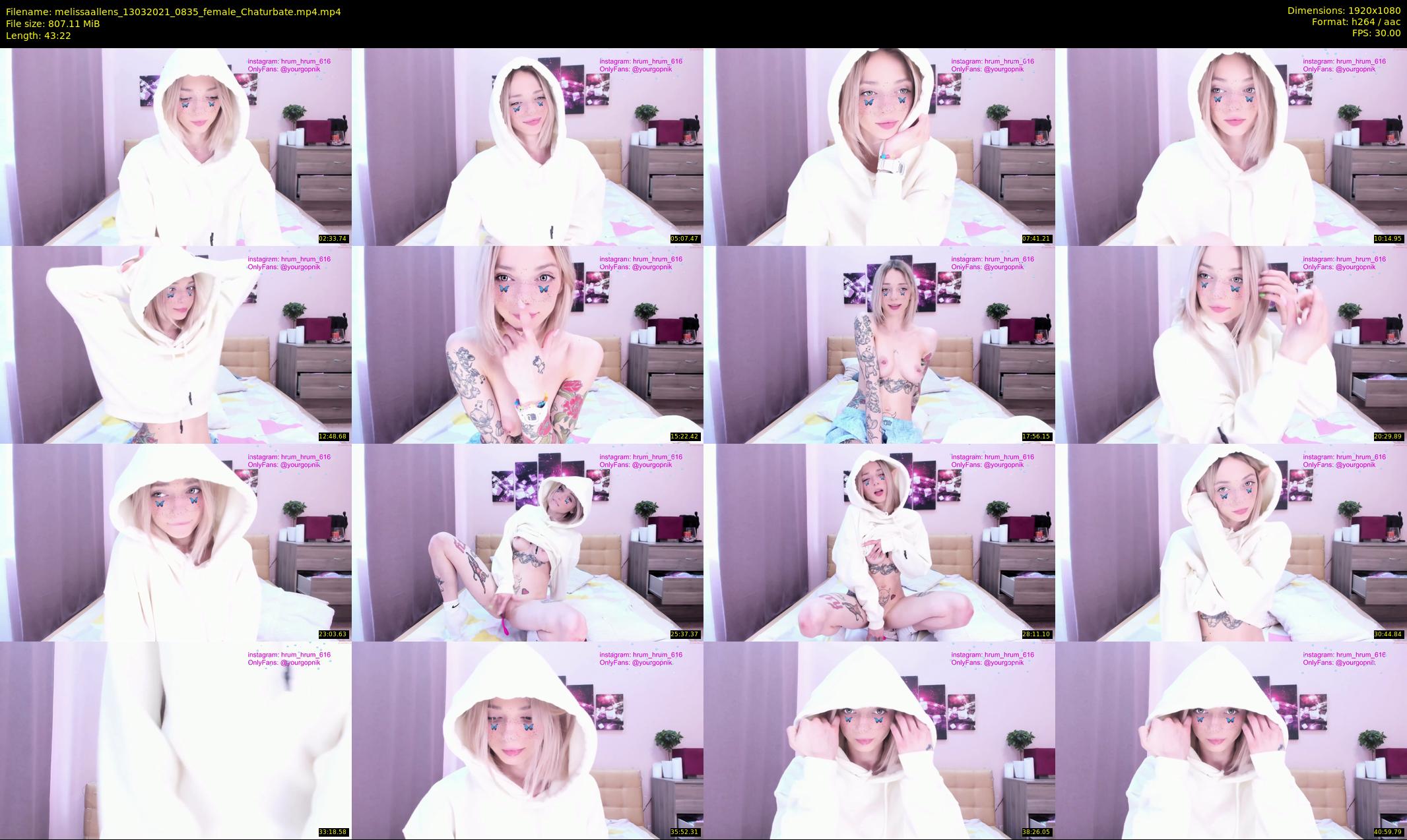 melissaallens — 44 minute Chaturbate female cam show recording, 1080p, Mar 13, 2021