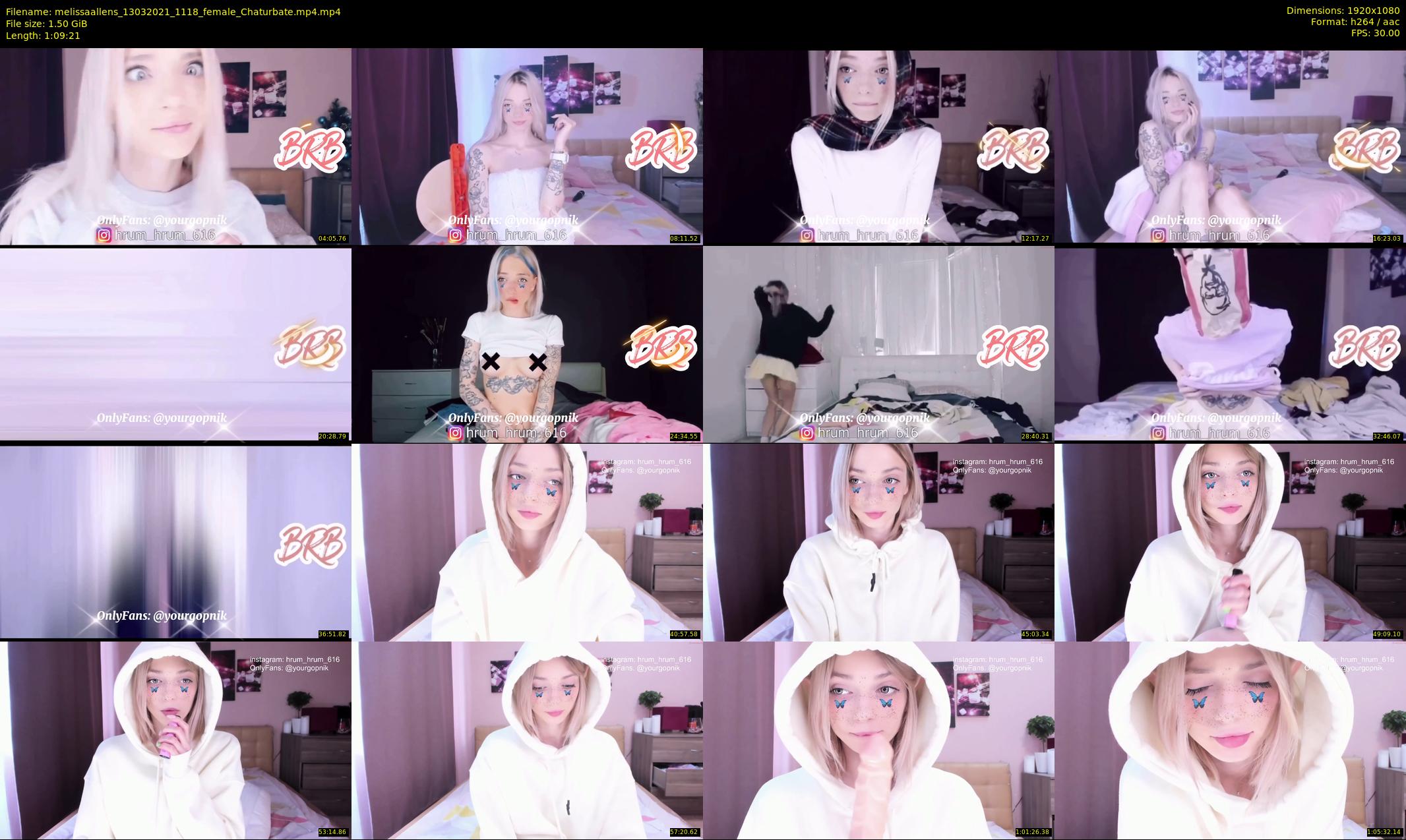 melissaallens — 70 minute Chaturbate female cam show recording, 1080p, Mar 13, 2021