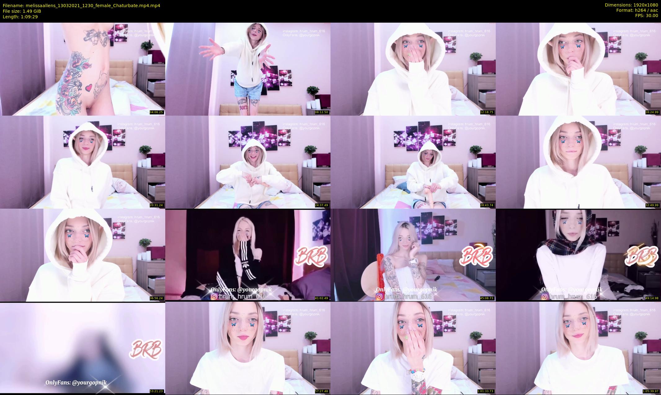 melissaallens — 70 minute Chaturbate female cam show recording, 1080p, Mar 13, 2021