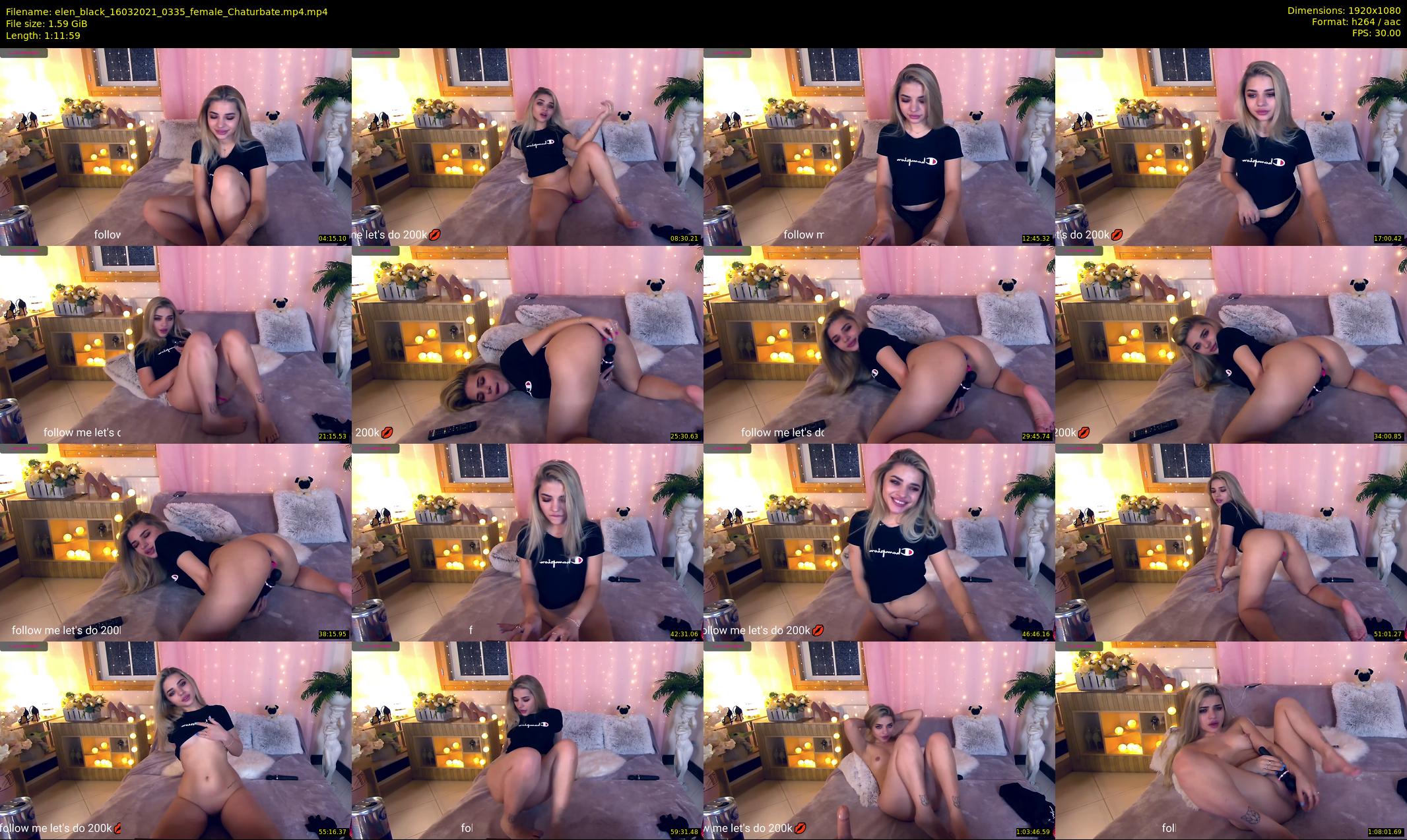 elen_black — 72 minute Chaturbate female cam show recording, 1080p, Mar 16, 2021