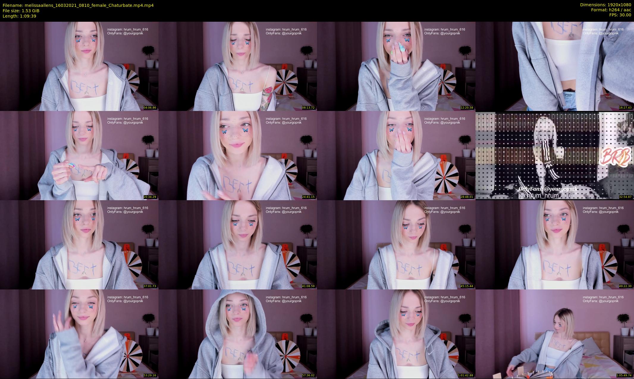 melissaallens — 70 minute Chaturbate female cam show recording, 1080p, Mar 16, 2021