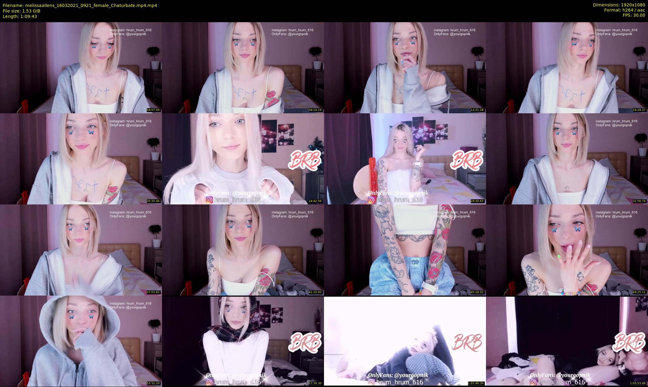 melissaallens — 70 minute Chaturbate female cam show recording, 1080p, Mar 16, 2021