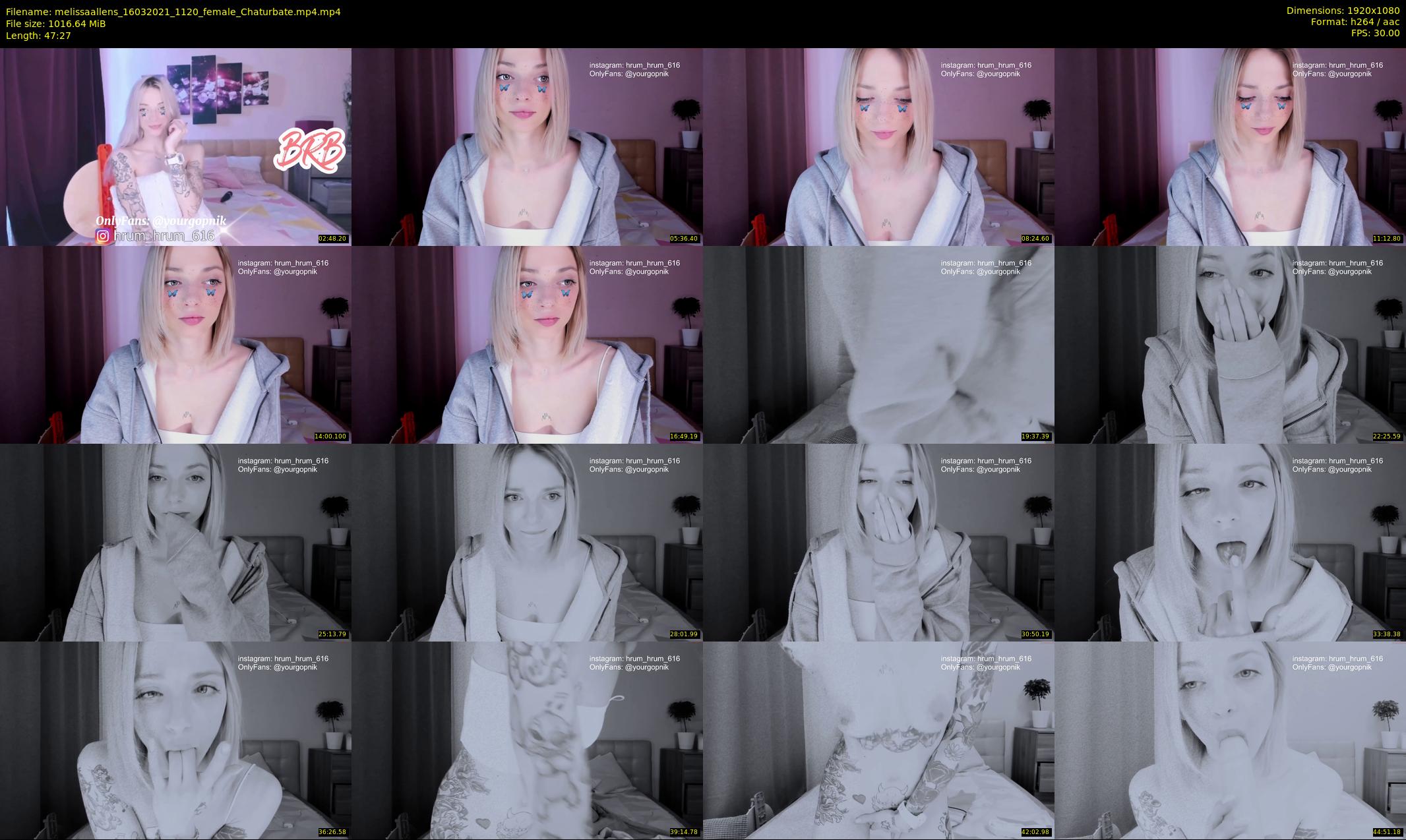 melissaallens — 48 minute Chaturbate female cam show recording, 1080p, Mar 16, 2021