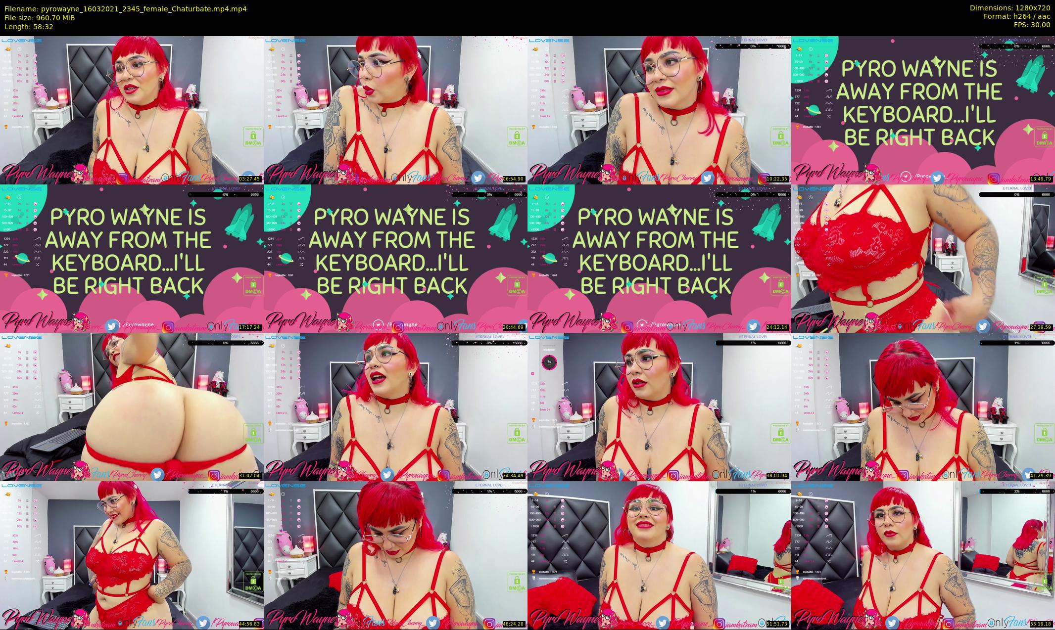 pyrowayne — 59 minute Chaturbate female cam show recording, 720p, Mar 16, 2021