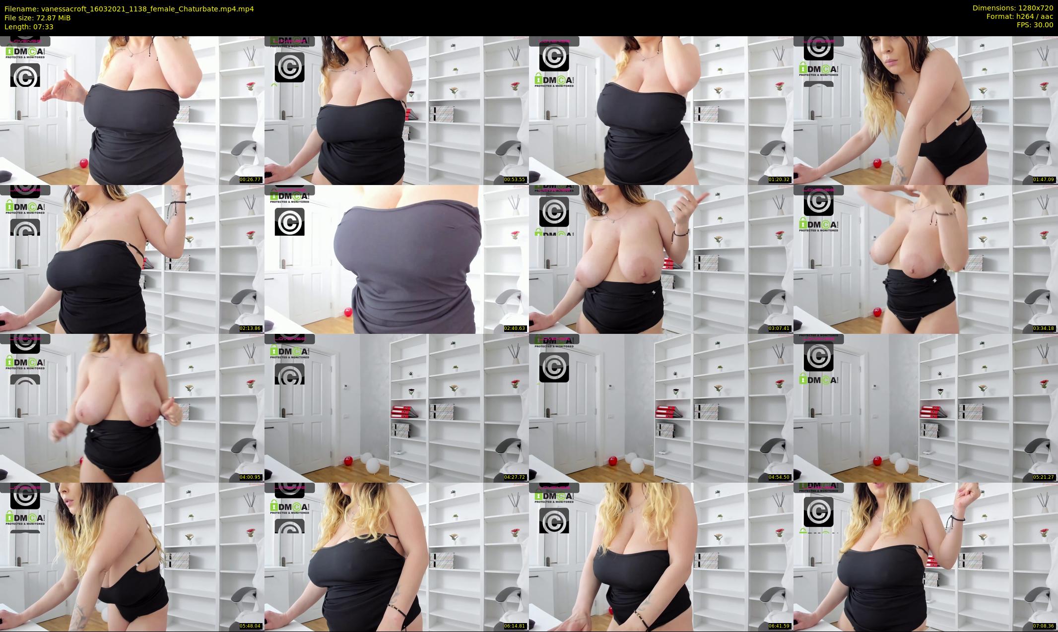 vanessacroft — 8 minute Chaturbate female cam show recording, 720p, Mar 16, 2021