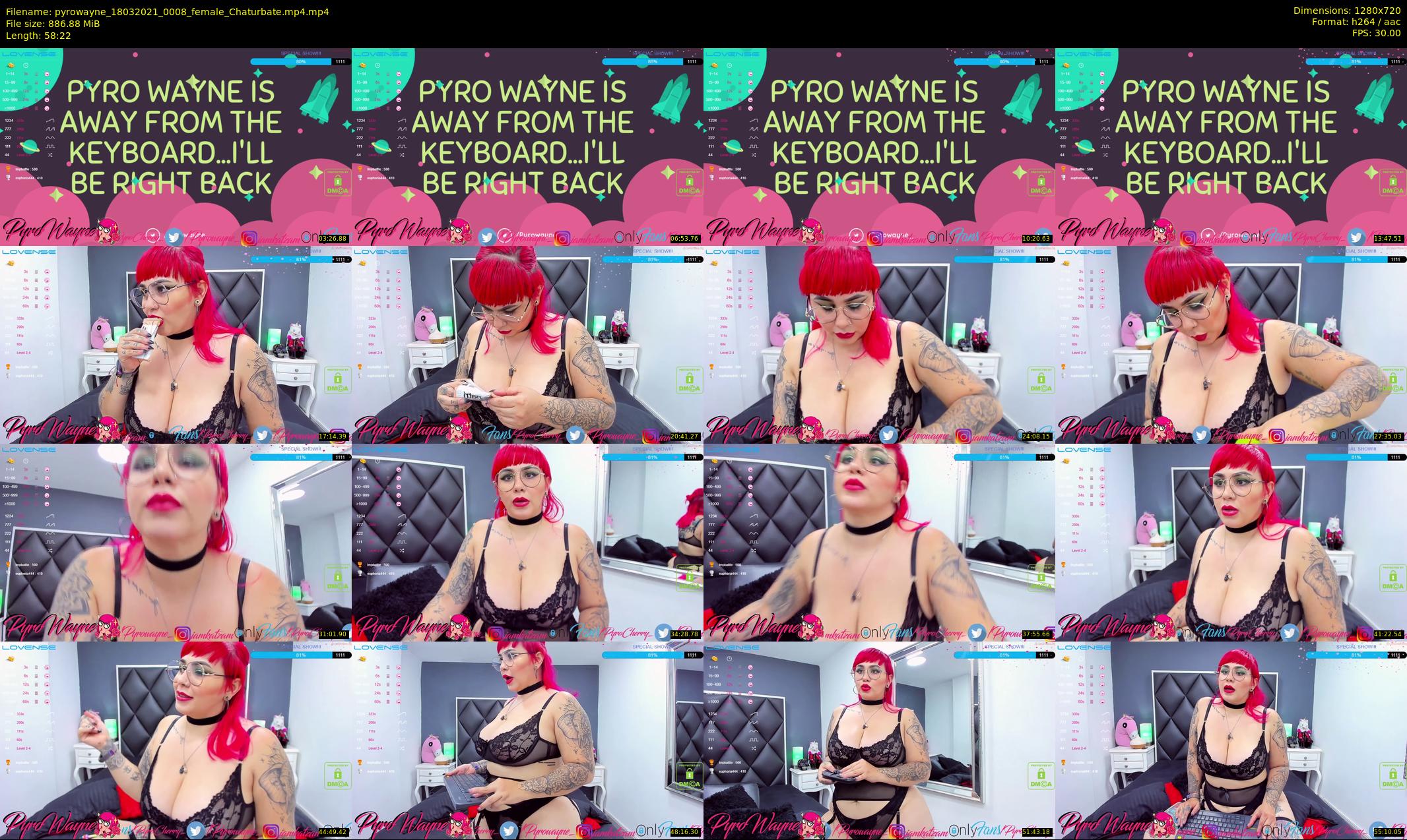pyrowayne — 59 minute Chaturbate female cam show recording, 720p, Mar 18, 2021