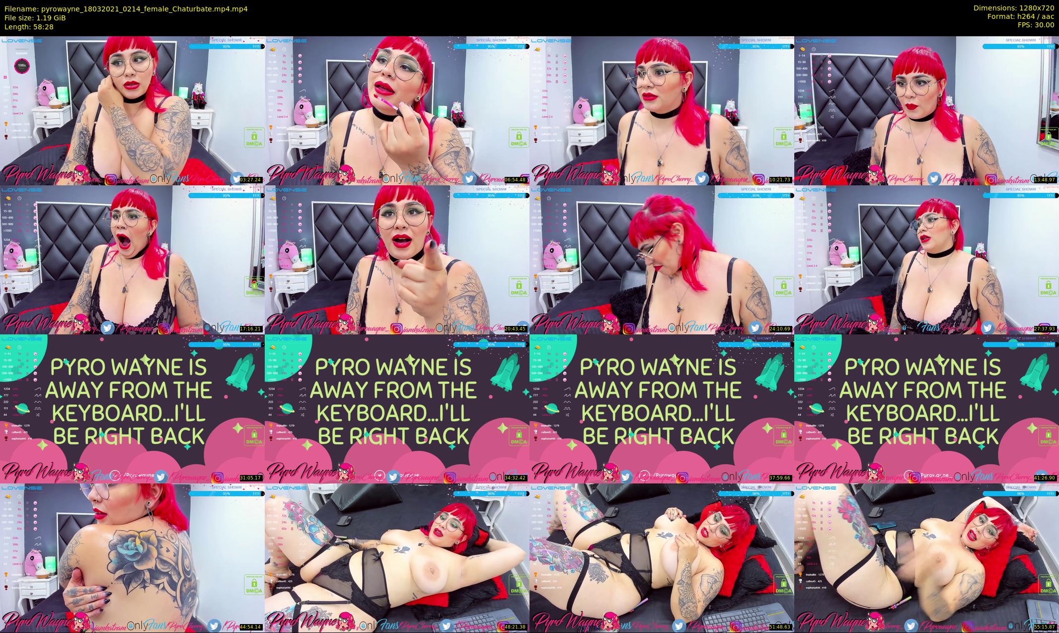pyrowayne — 59 minute Chaturbate female cam show recording, 720p, Mar 18, 2021