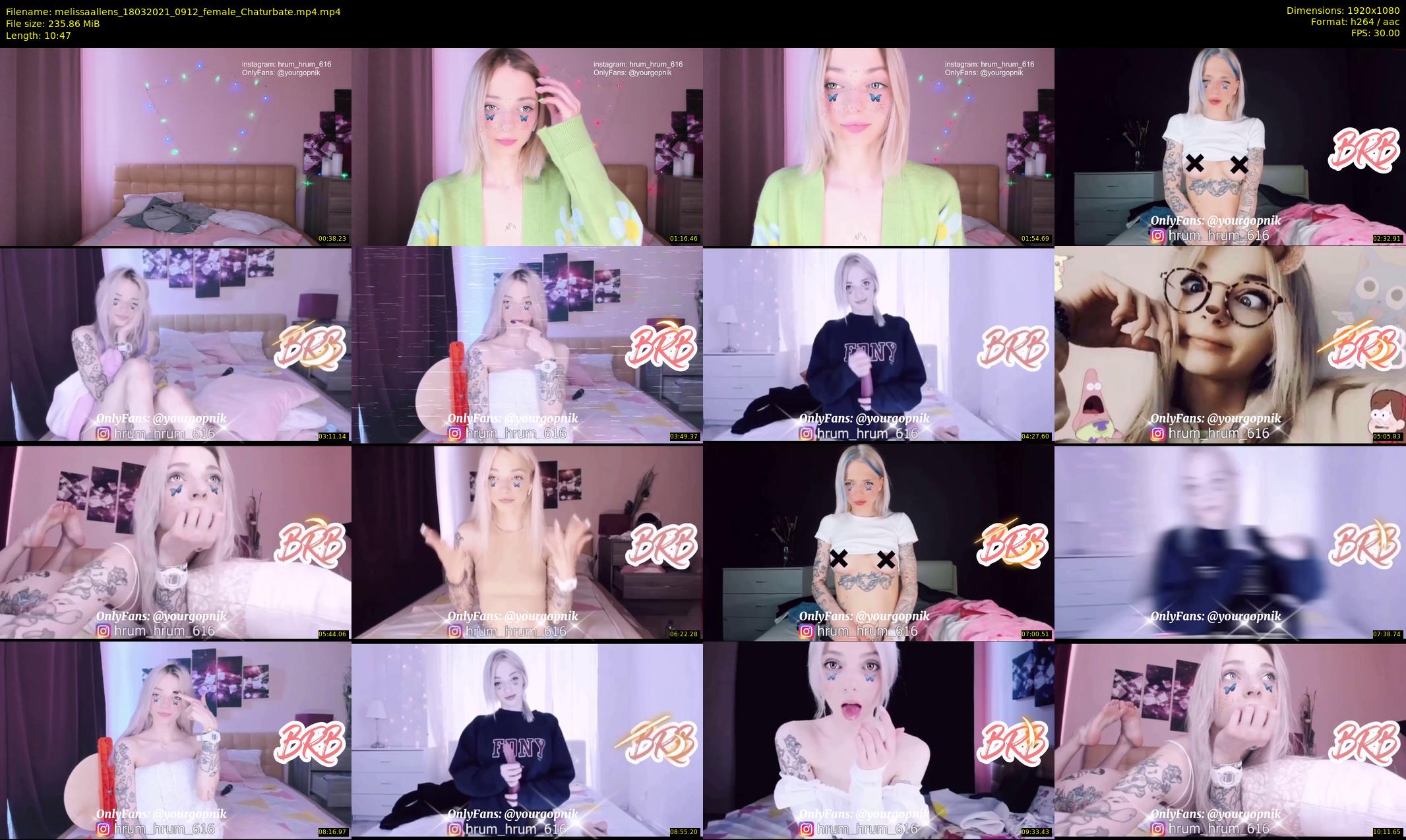 melissaallens — 11 minute Chaturbate female cam show recording, 1080p, Mar 18, 2021