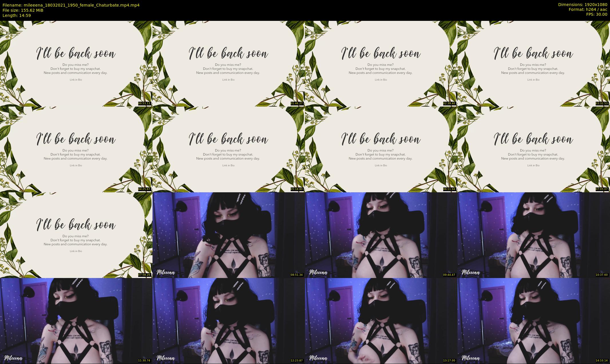mileeena — 15 minute Chaturbate female cam show recording, 1080p, Mar 18, 2021