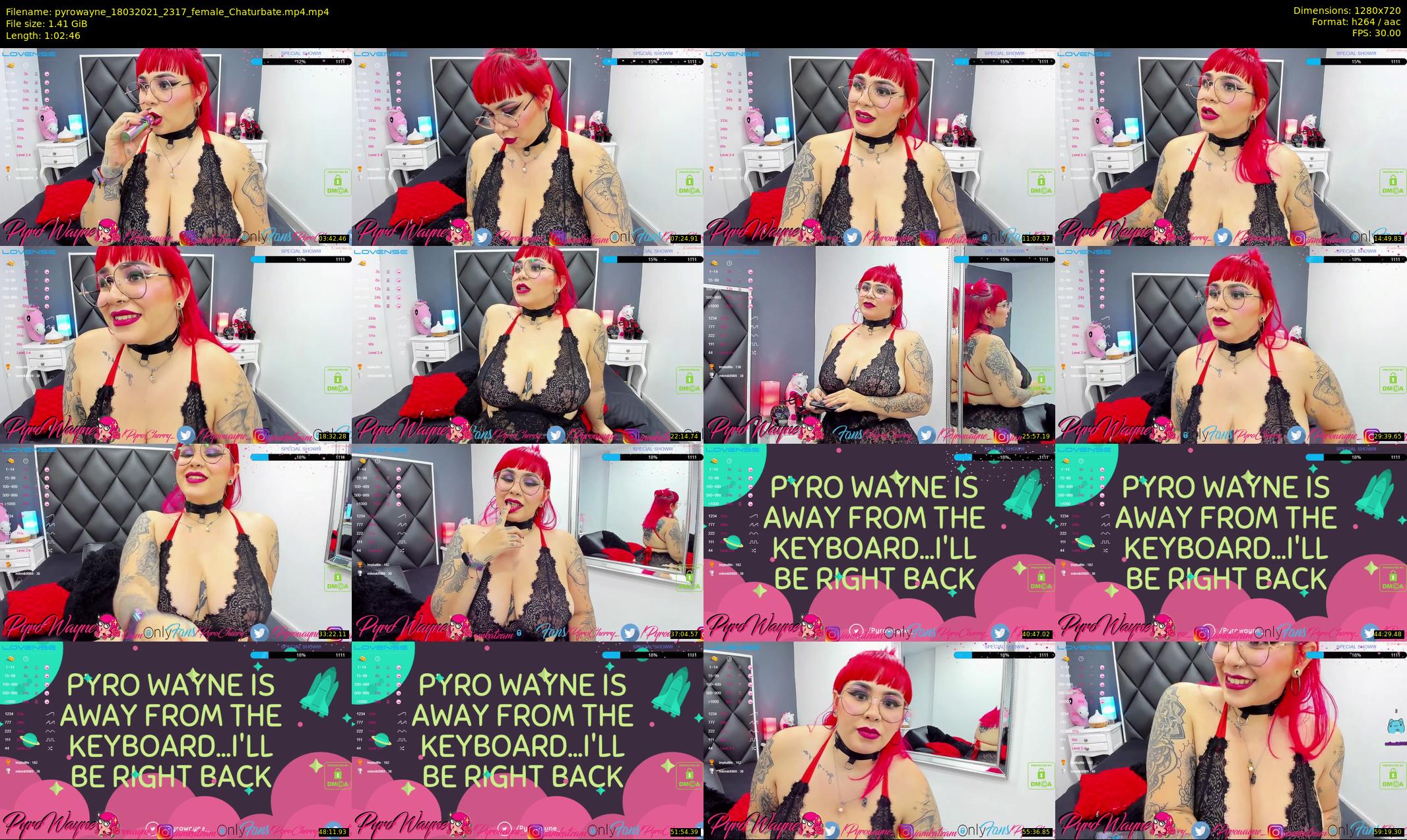 pyrowayne — 63 minute Chaturbate female cam show recording, 720p, Mar 18, 2021